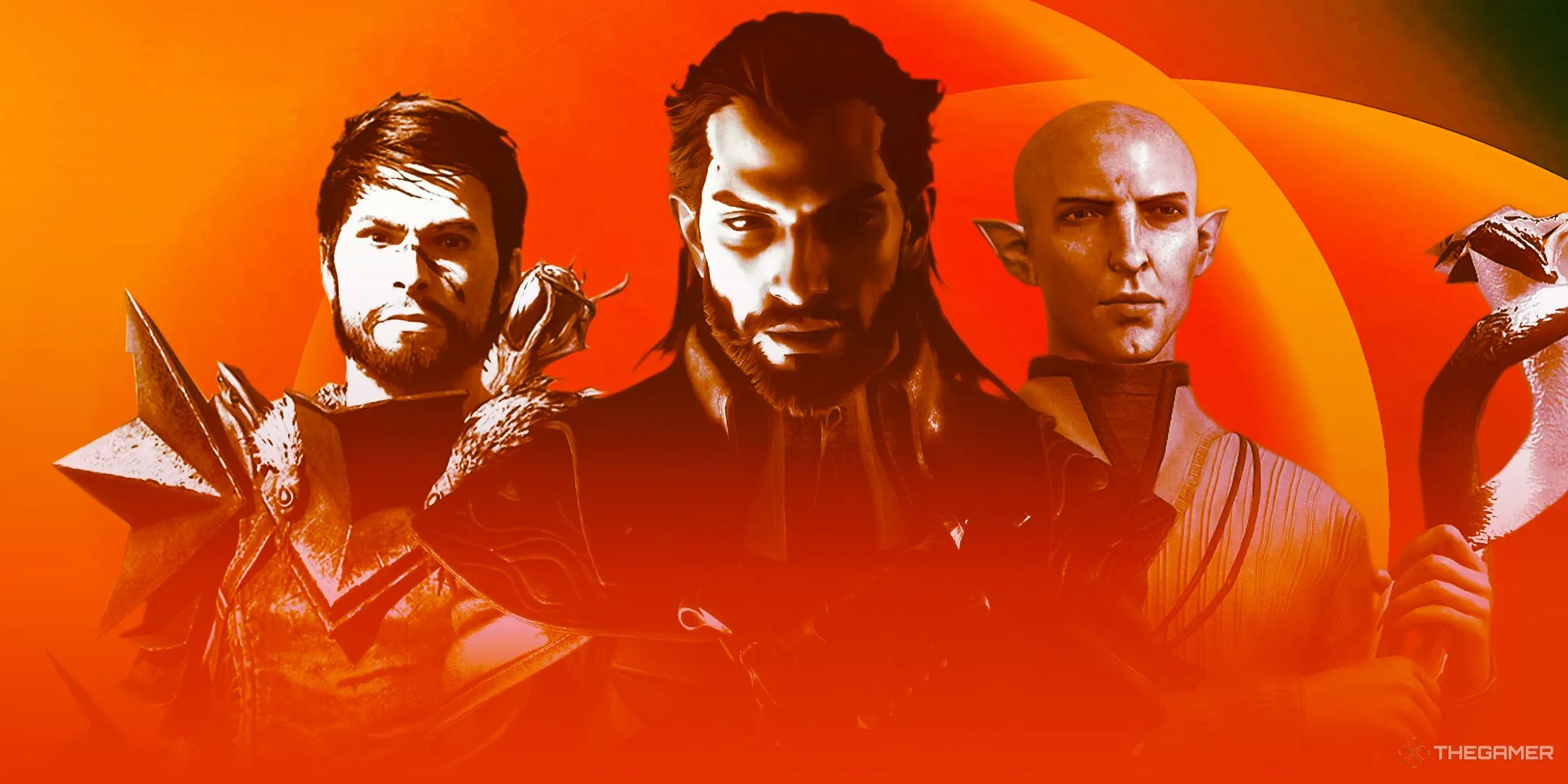 Ba nhân vật tiêu biểu của Dragon Age: Hawke trong Dragon Age 2, Lucanis trong Dragon Age: The Veilguard và Solas trong Dragon Age: Inquisition, đại diện cho di sản của BioWare