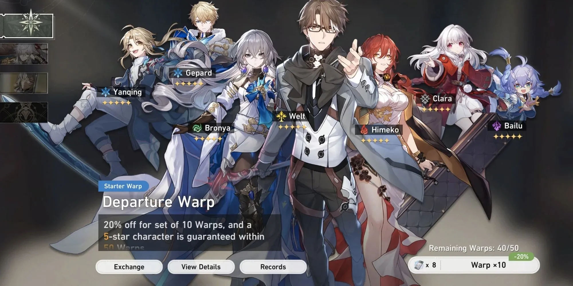 Banner Warp khởi đầu Honkai Star Rail với các nhân vật đặc biệt