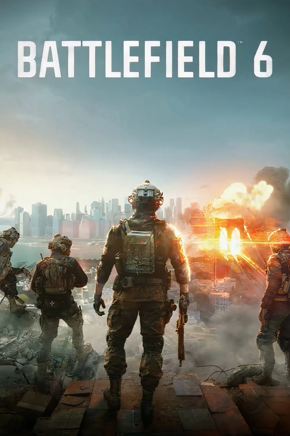 Bìa game Battlefield 6 với hình ảnh chiến tranh khốc liệt, hứa hẹn trở lại mạnh mẽ.