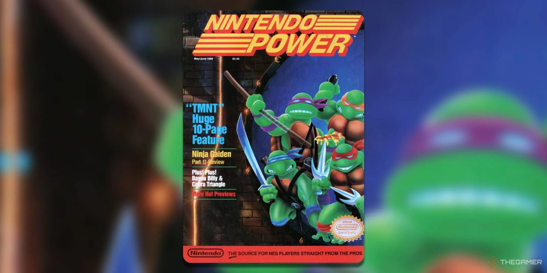 Bìa tạp chí Nintendo Power số 6 tháng 5/6 năm 1989 với Teenage Mutant Ninja Turtles