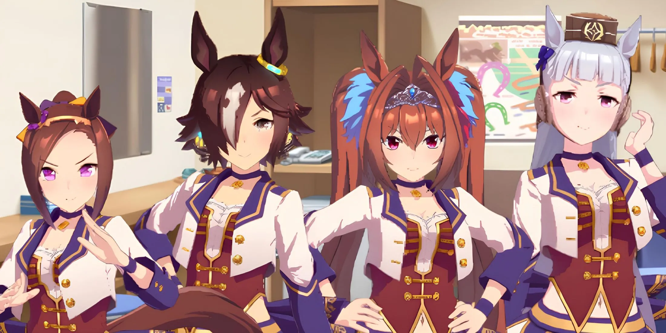 Các nhân vật Umamusume Pretty Derby hội tụ trên đường đua