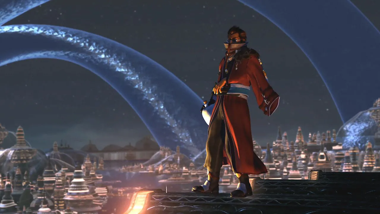 Cảnh chiến đấu trong Final Fantasy X, cho thấy cơ chế chiến đấu theo lượt và các nhân vật đa dạng.