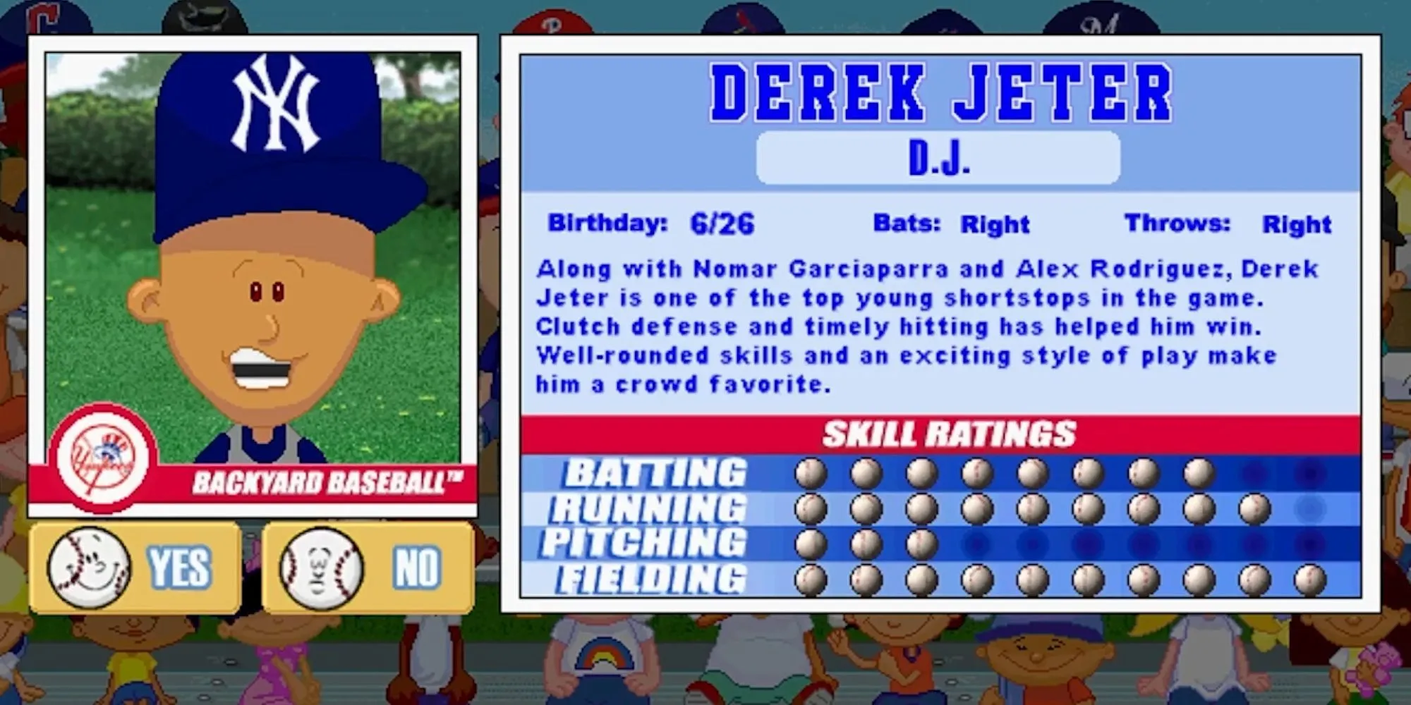 Derek Jeter trong phong cách hoạt hình của Backyard Baseball 01