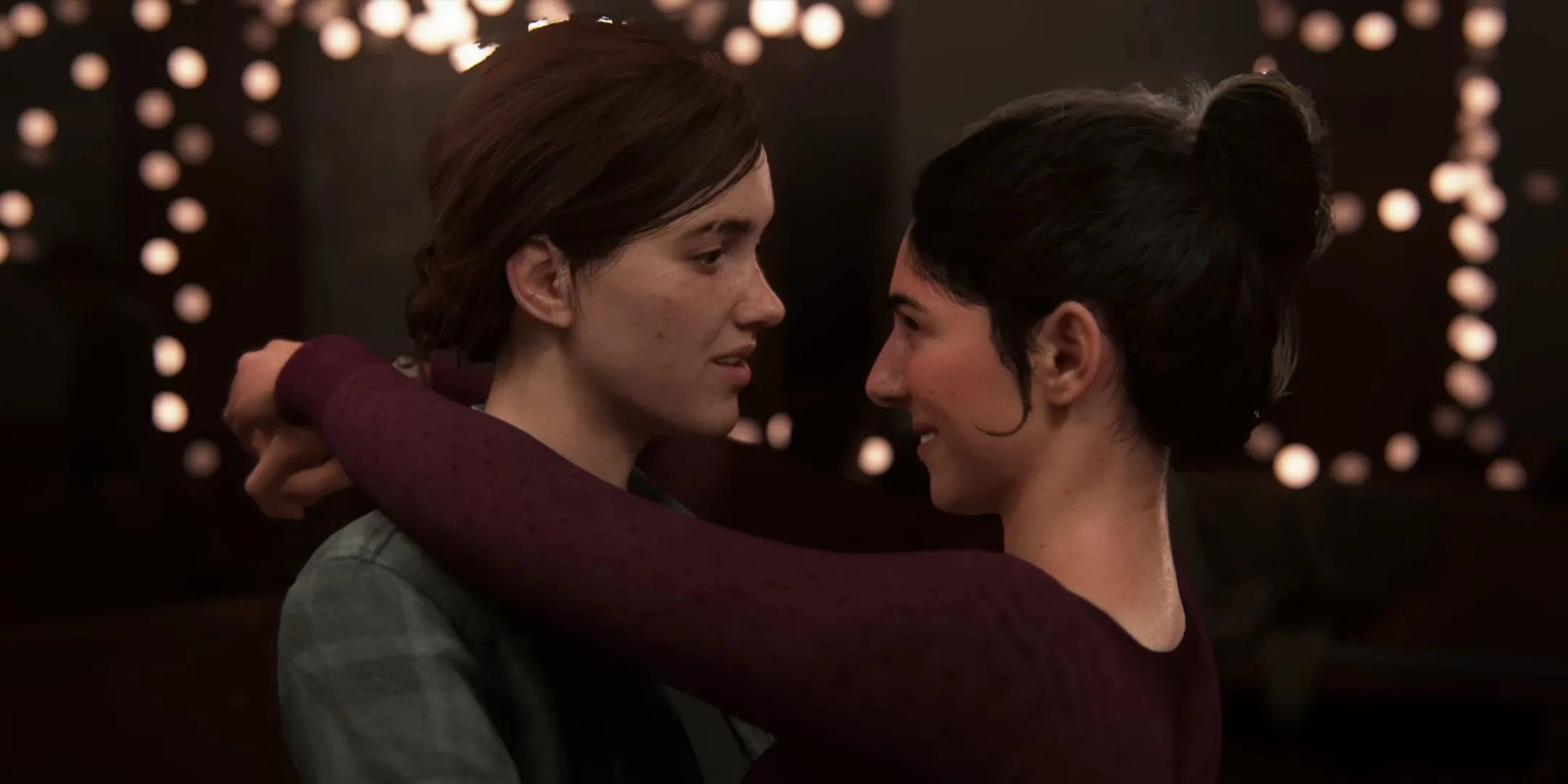Ellie và Dina, hai nhân vật chính đầy cảm xúc trong The Last of Us Part 2, đang đối mặt với những thử thách và quyết định khó khăn trong mối quan hệ của họ.