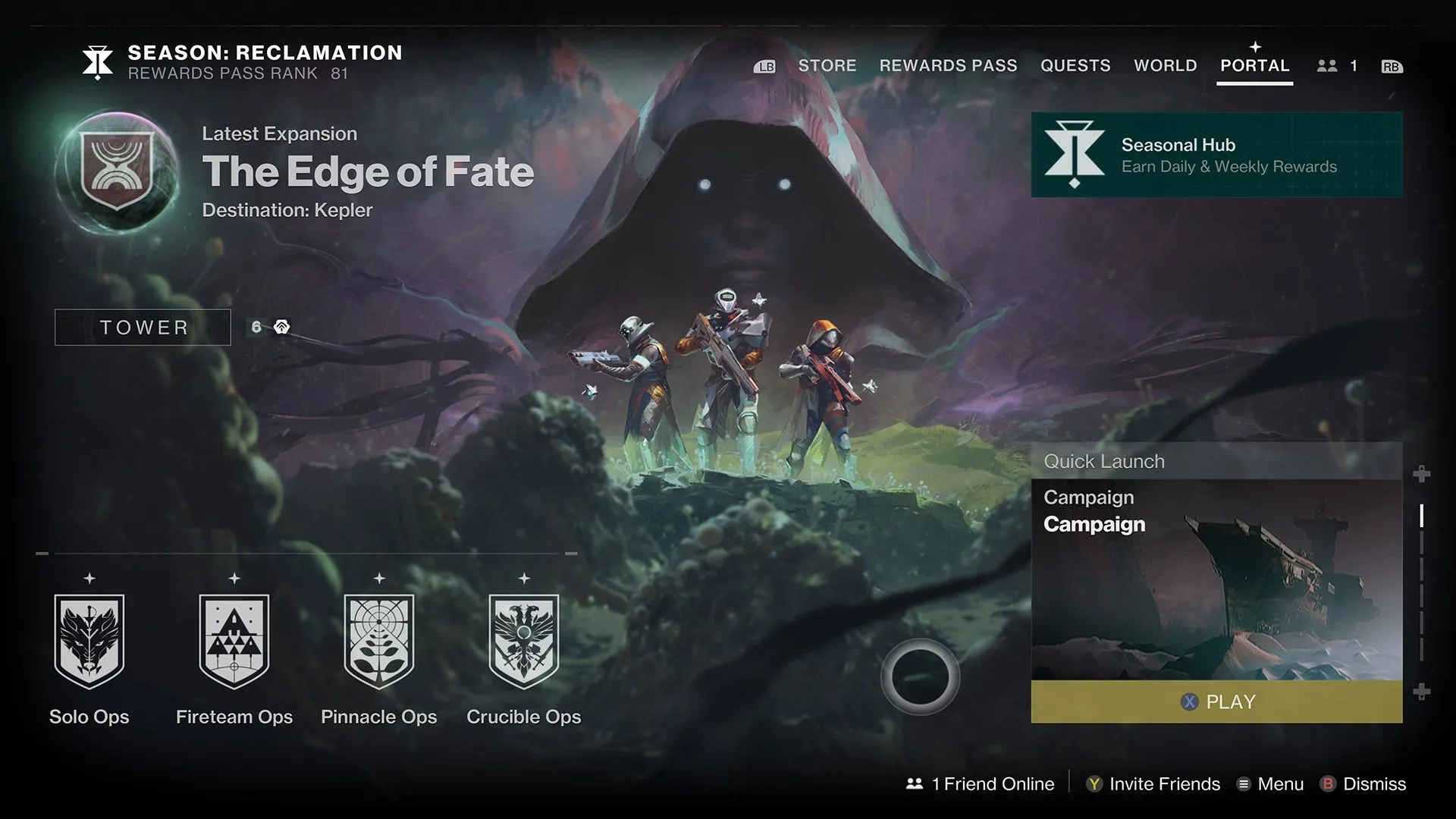 Giao diện cổng dịch chuyển Edge of Fate trong Destiny 2