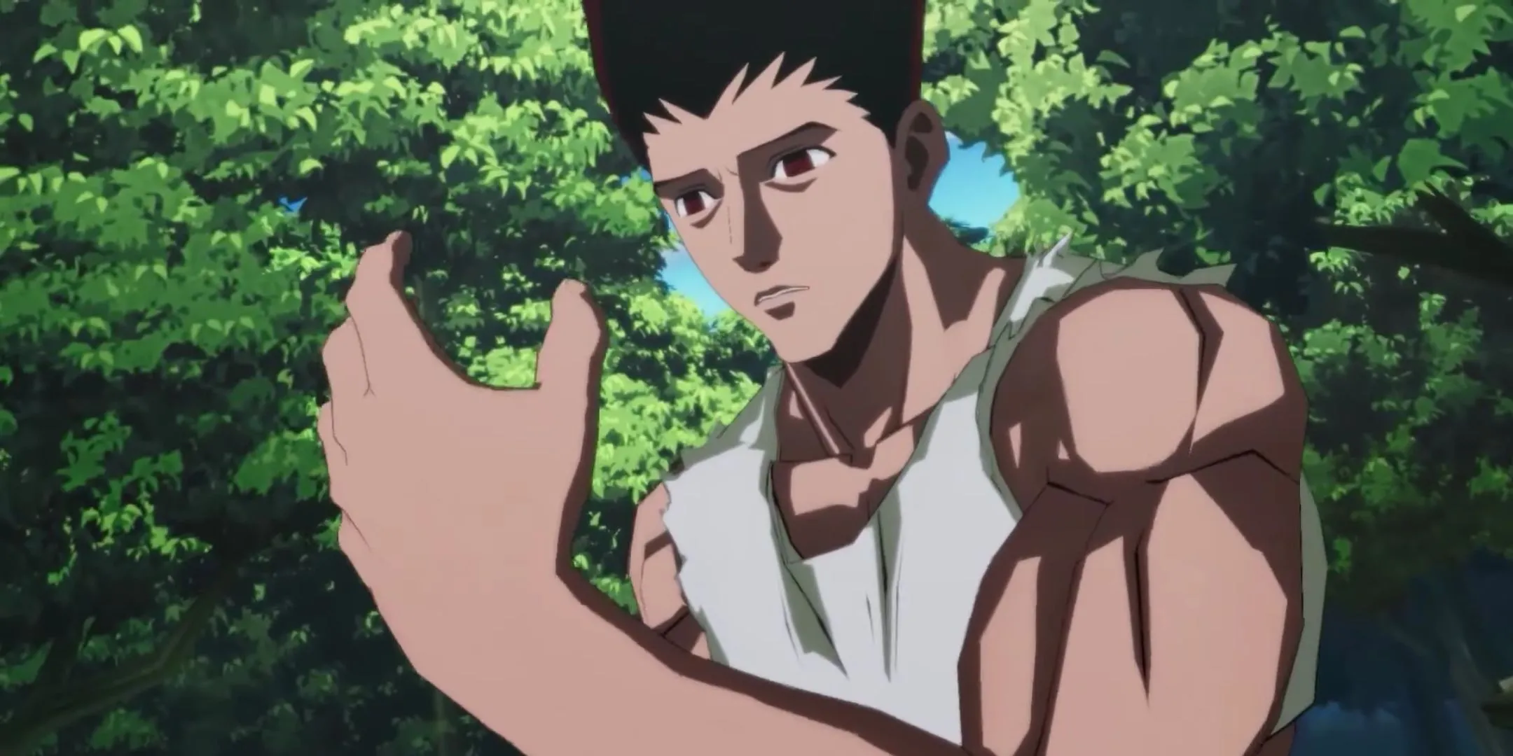 Gon trong trạng thái buff cơ bắp đầy uy lực trong Hunter x Hunter: Nen x Impact