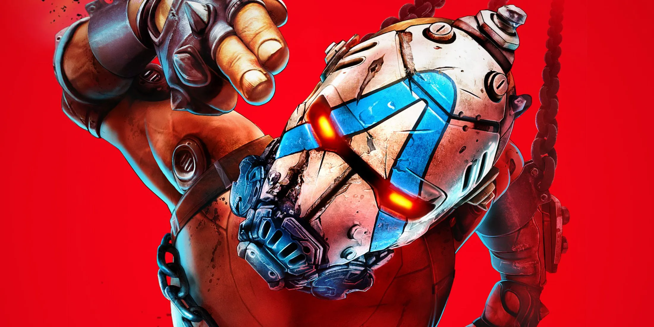 Hình ảnh bìa game Borderlands 4 với tông màu đỏ chủ đạo