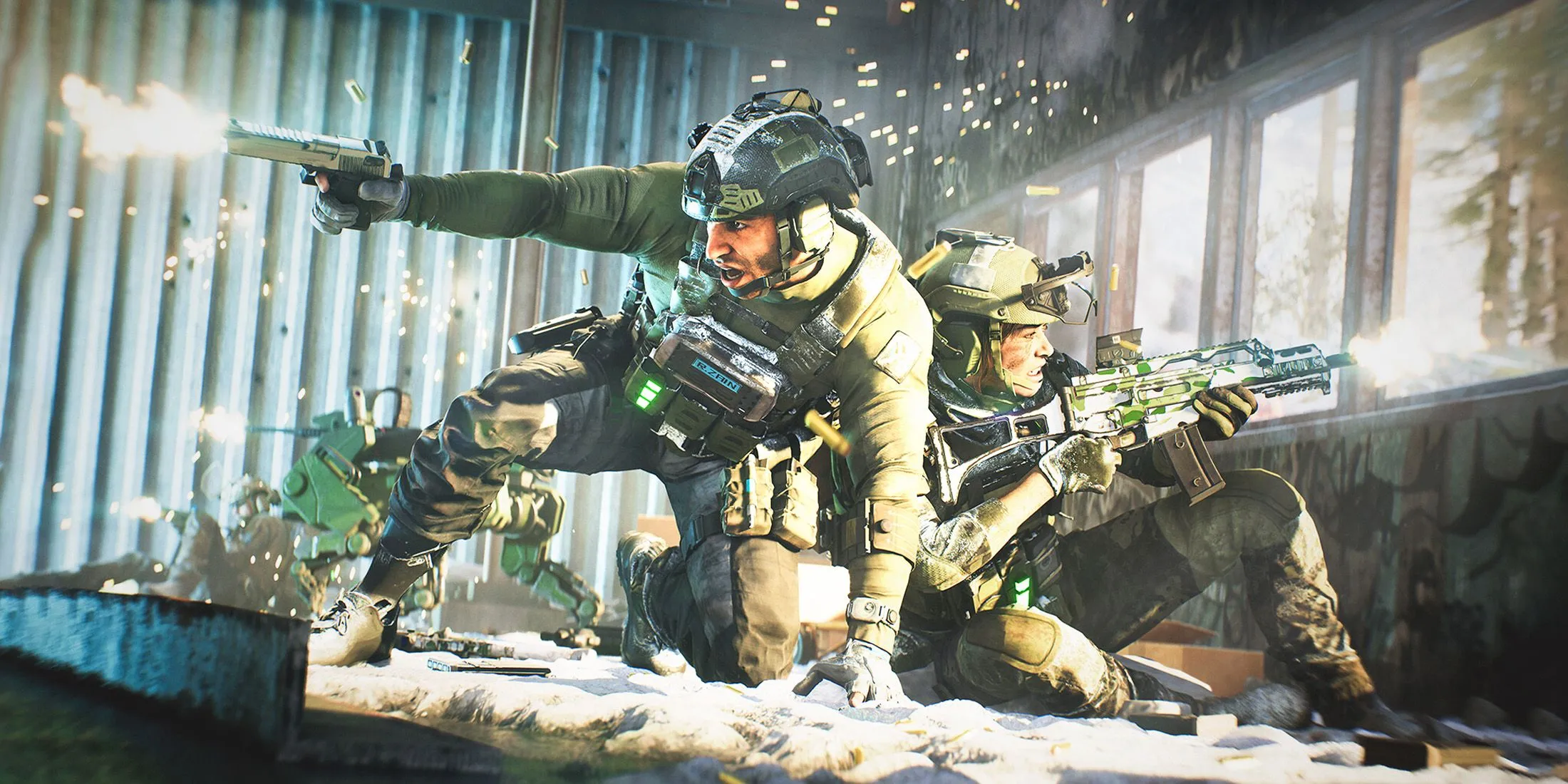 Hình ảnh chiến trường dữ dội trong Battlefield 2042, một tựa game gây tranh cãi về cơ chế phá hủy.