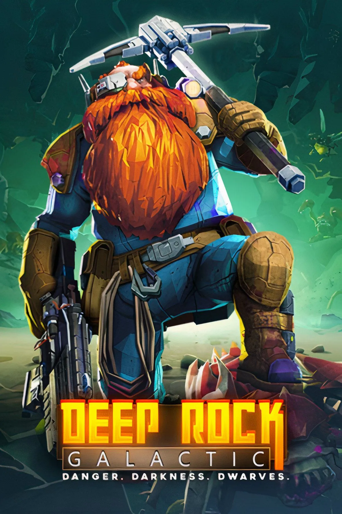 Hình ảnh nhân vật thợ lùn trong Deep Rock Galactic sẵn sàng khai thác khoáng sản