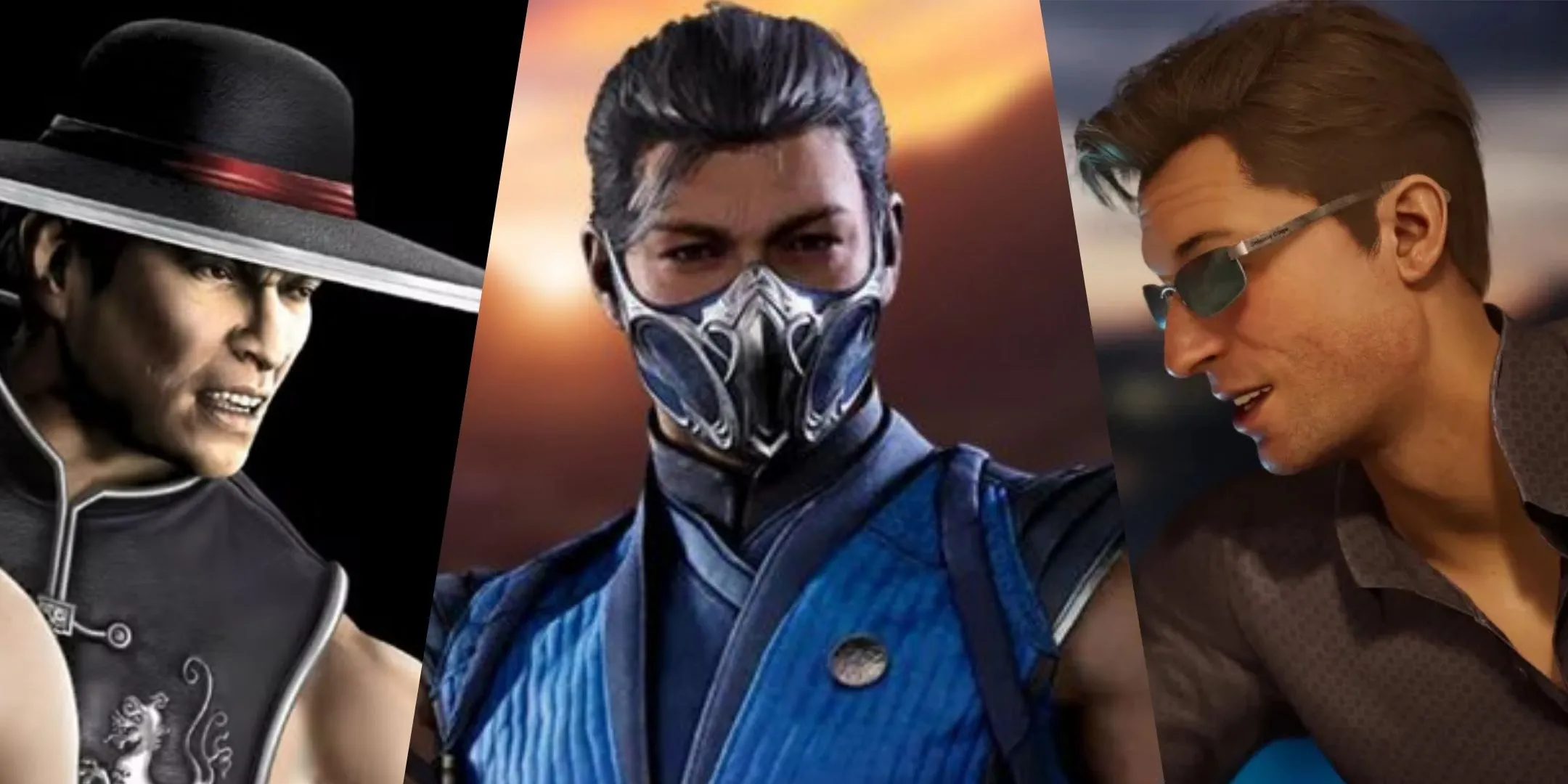Hình ảnh phân đôi thể hiện các nhân vật huyền thoại của series Mortal Kombat, tượng trưng cho những cuộc đối đầu nảy lửa và cốt truyện phức tạp.