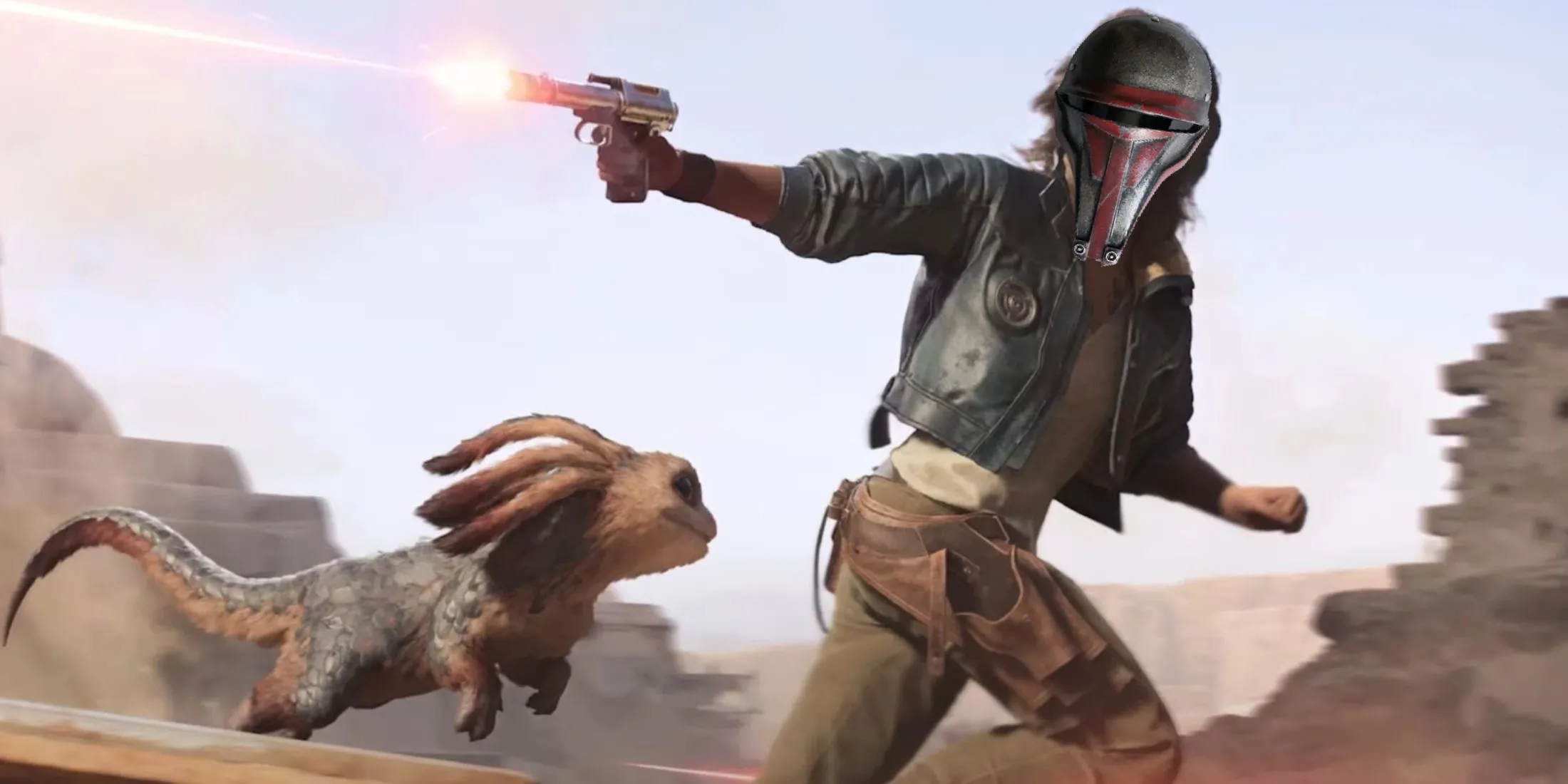 Kay Vess, nhân vật chính của Star Wars Outlaws, tạo dáng ấn tượng trong trang phục phiêu lưu giữa thiên hà.