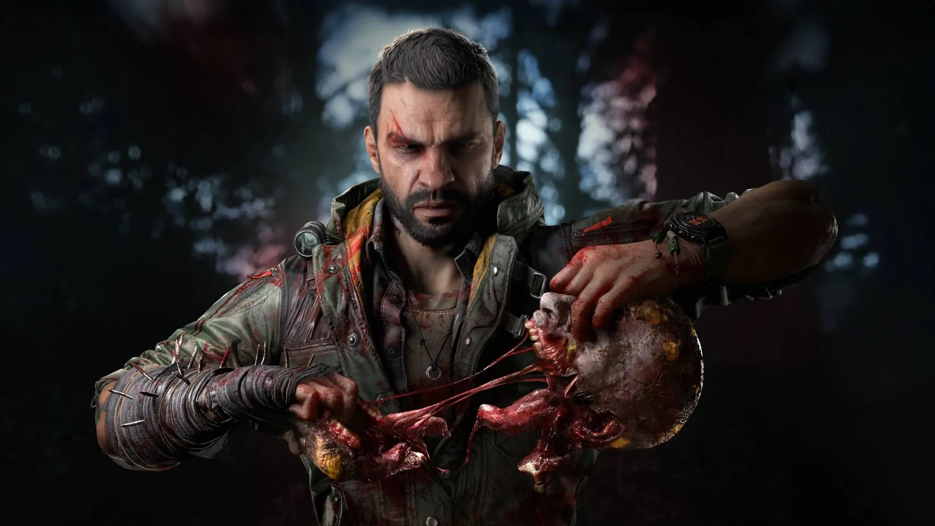 Kyle Crane tung cú đấm xé toạc đầu zombie trong Dying Light The Beast, thể hiện sức mạnh tàn bạo của anh
