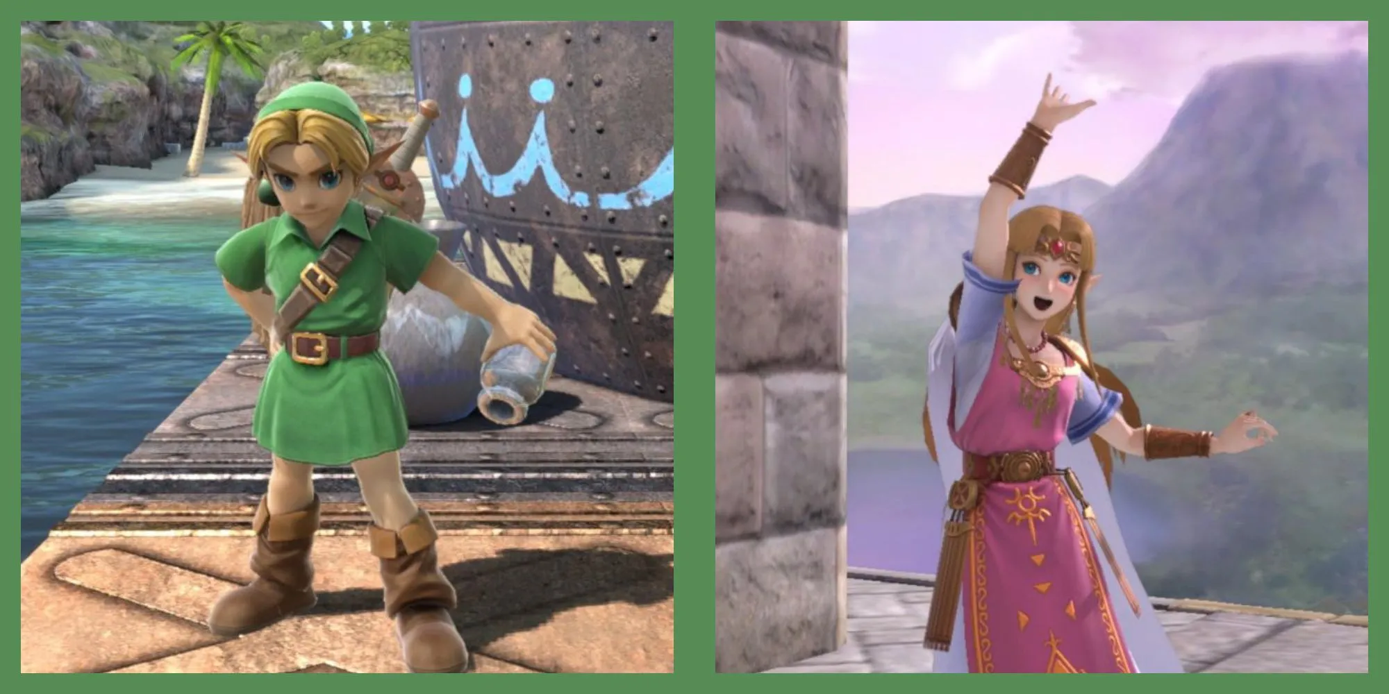 Link dũng mãnh và công chúa Zelda trí tuệ trong game Super Smash Bros. Ultimate