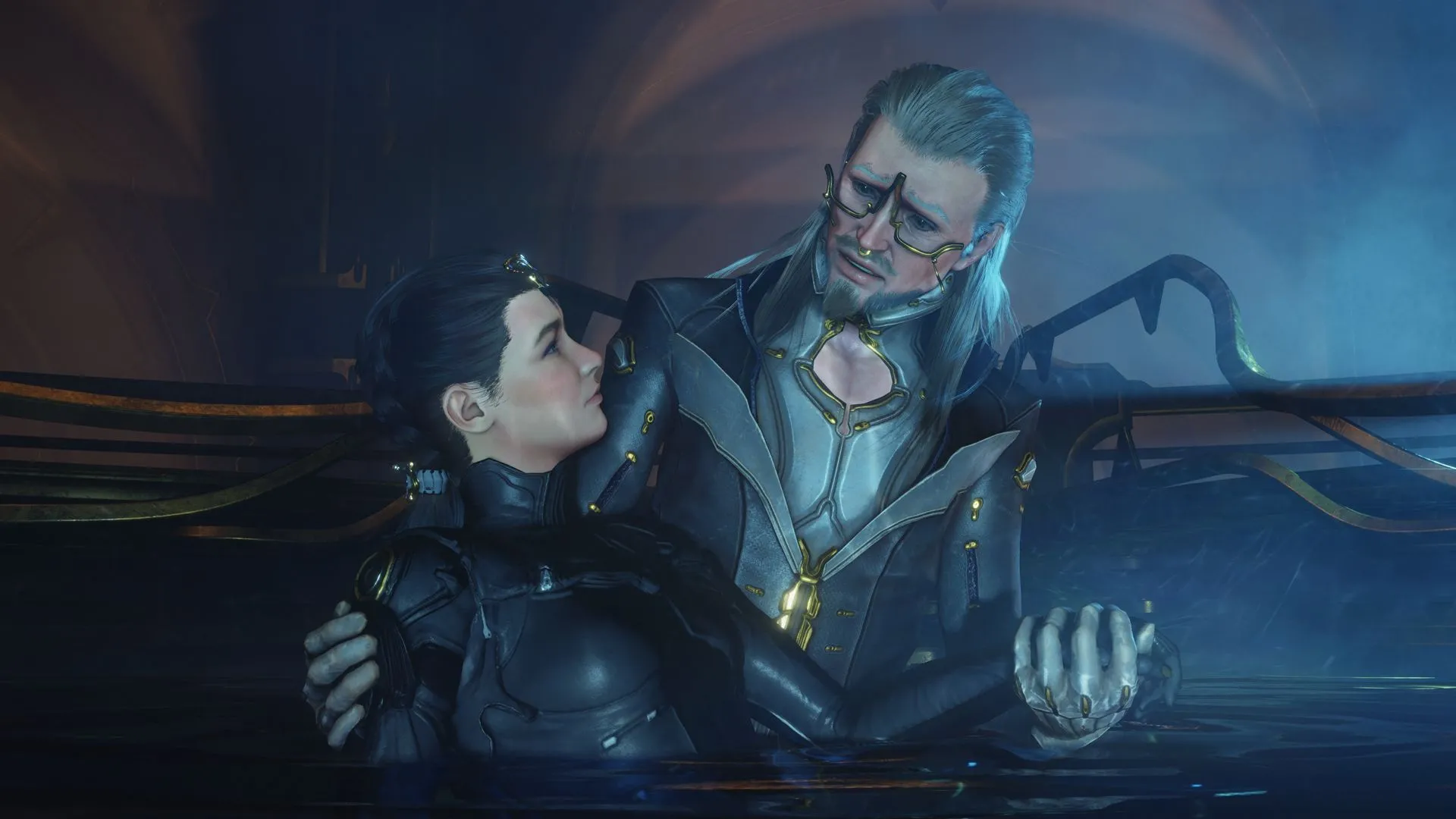 Loid và Operator trong Warframe, hình ảnh biểu trưng cho sự gắn kết và tin cậy giữa Digital Extremes và cộng đồng game thủ trên các buổi livestream Prime Time.