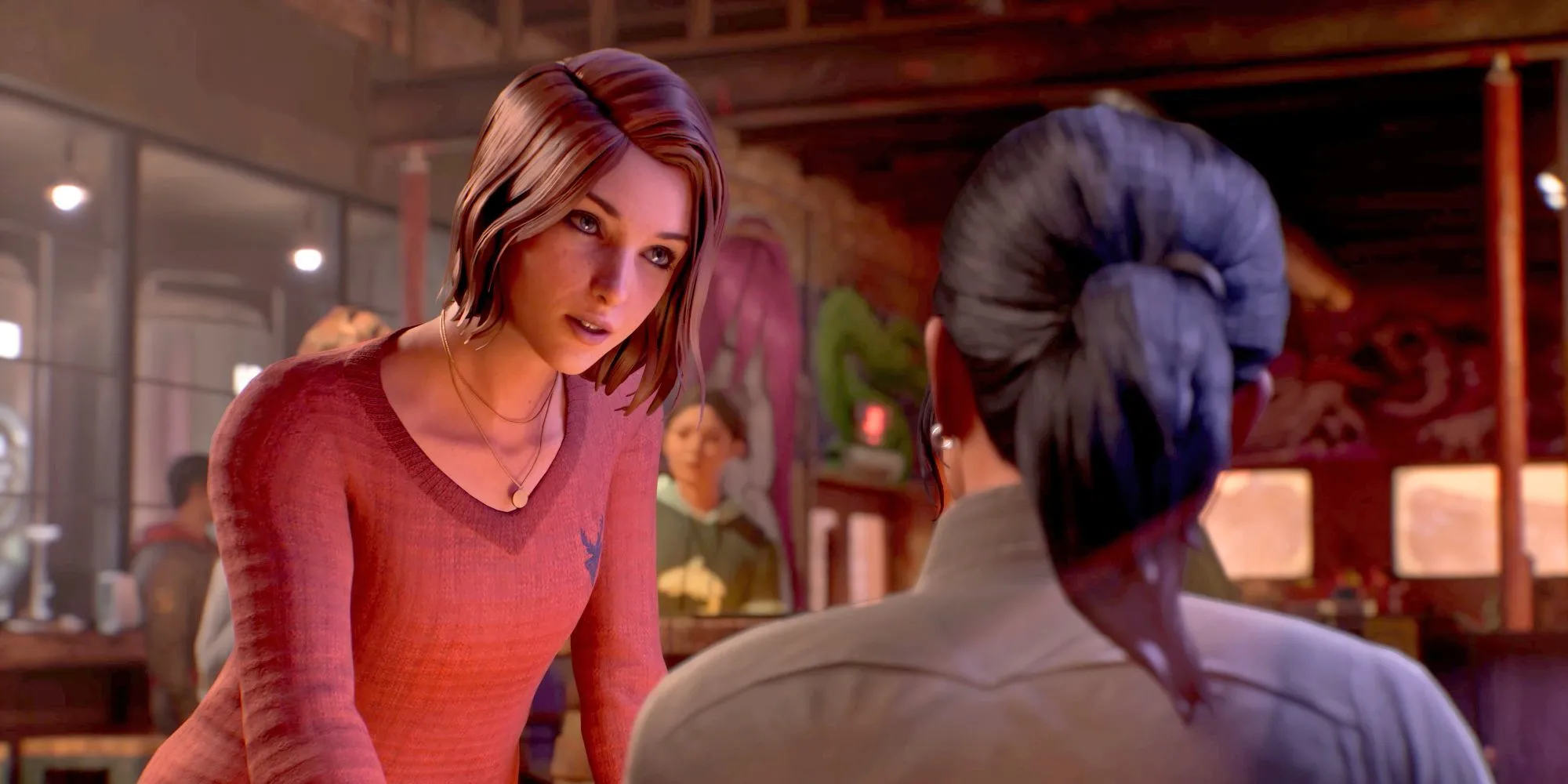 Max Caulfield và Safi đang trò chuyện trong một khung cảnh kịch tính của Life is Strange: Double Exposure, thể hiện cốt truyện đầy bí ẩn