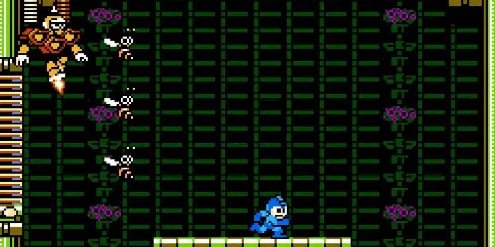 Mega Man đối đầu Hornet Man với những con ong trong Mega Man 9, một hình ảnh quen thuộc của series anh hùng robot