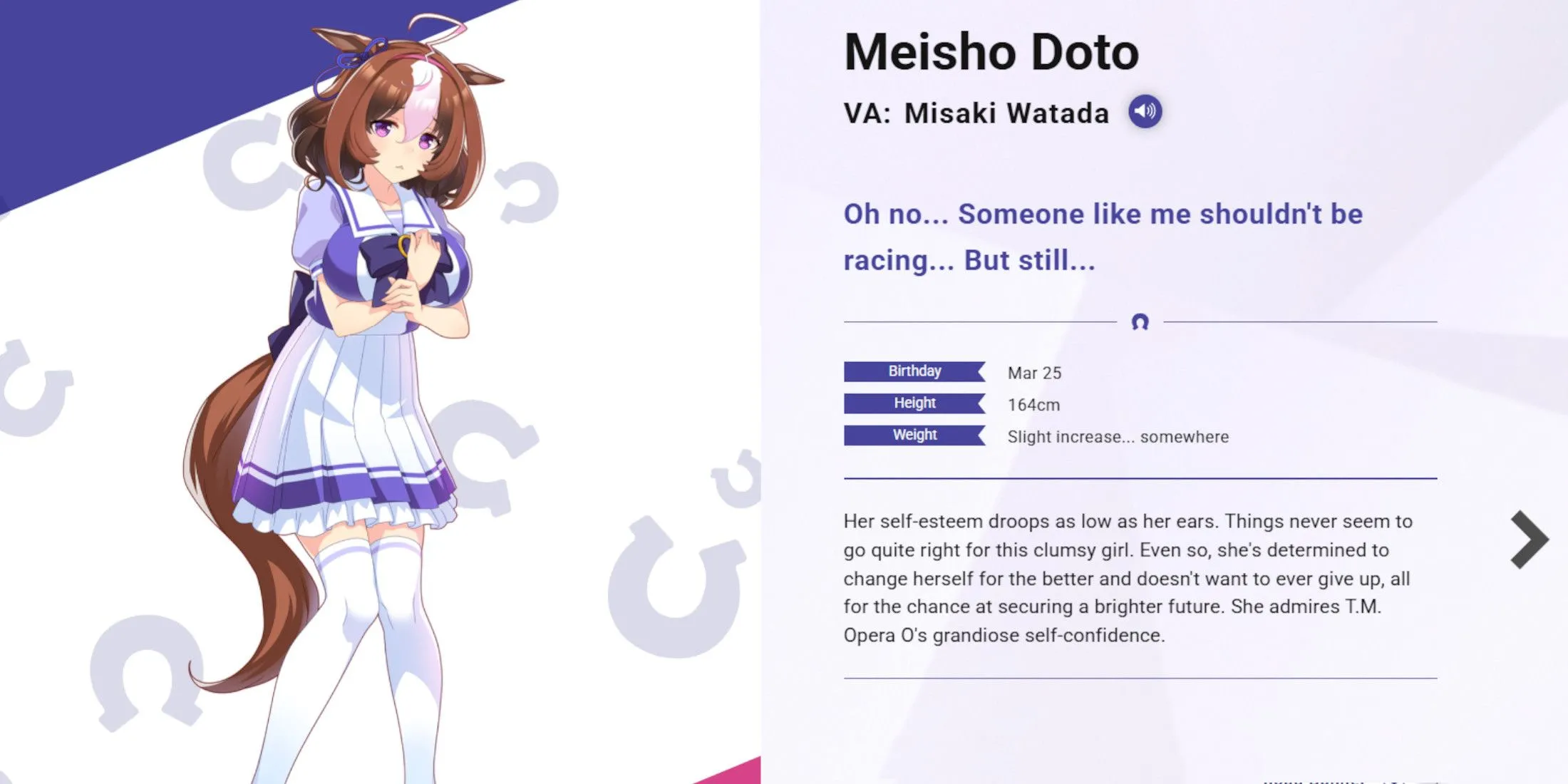 Meisho Doto, một Umamusume đáng yêu trong Umamusume: Pretty Derby