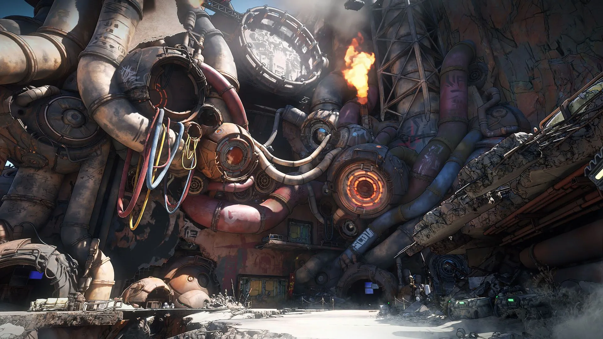 Một cảnh chiến đấu hoặc hành động trong Borderlands 4, thể hiện hiệu ứng và môi trường