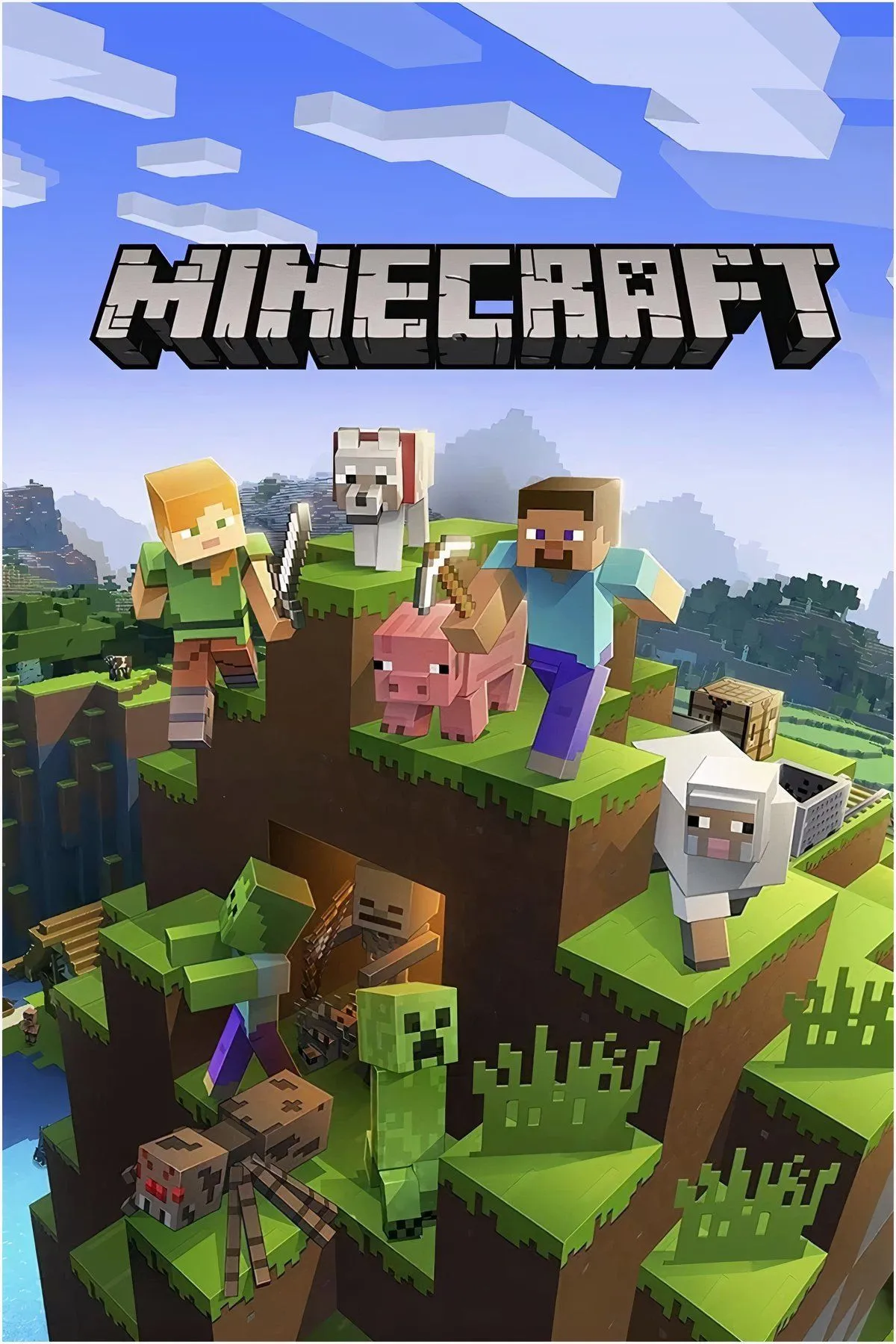 Một thế giới Minecraft bao la với các khối vuông đặc trưng, chờ đợi người chơi khám phá