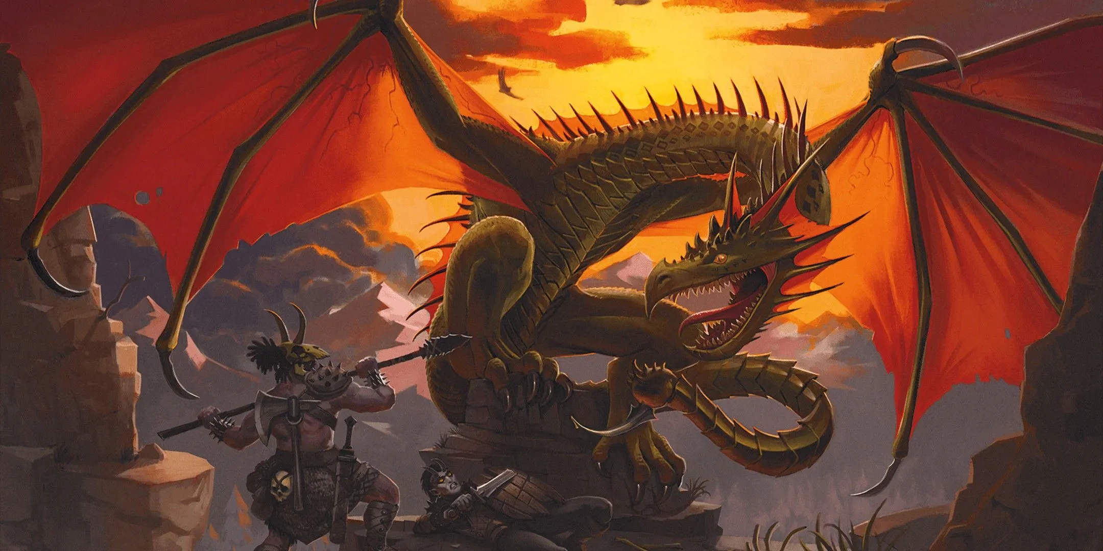 Nhà phiêu lưu đối đầu Wyvern - Một trong những quái vật trong Dungeons &amp; Dragons.