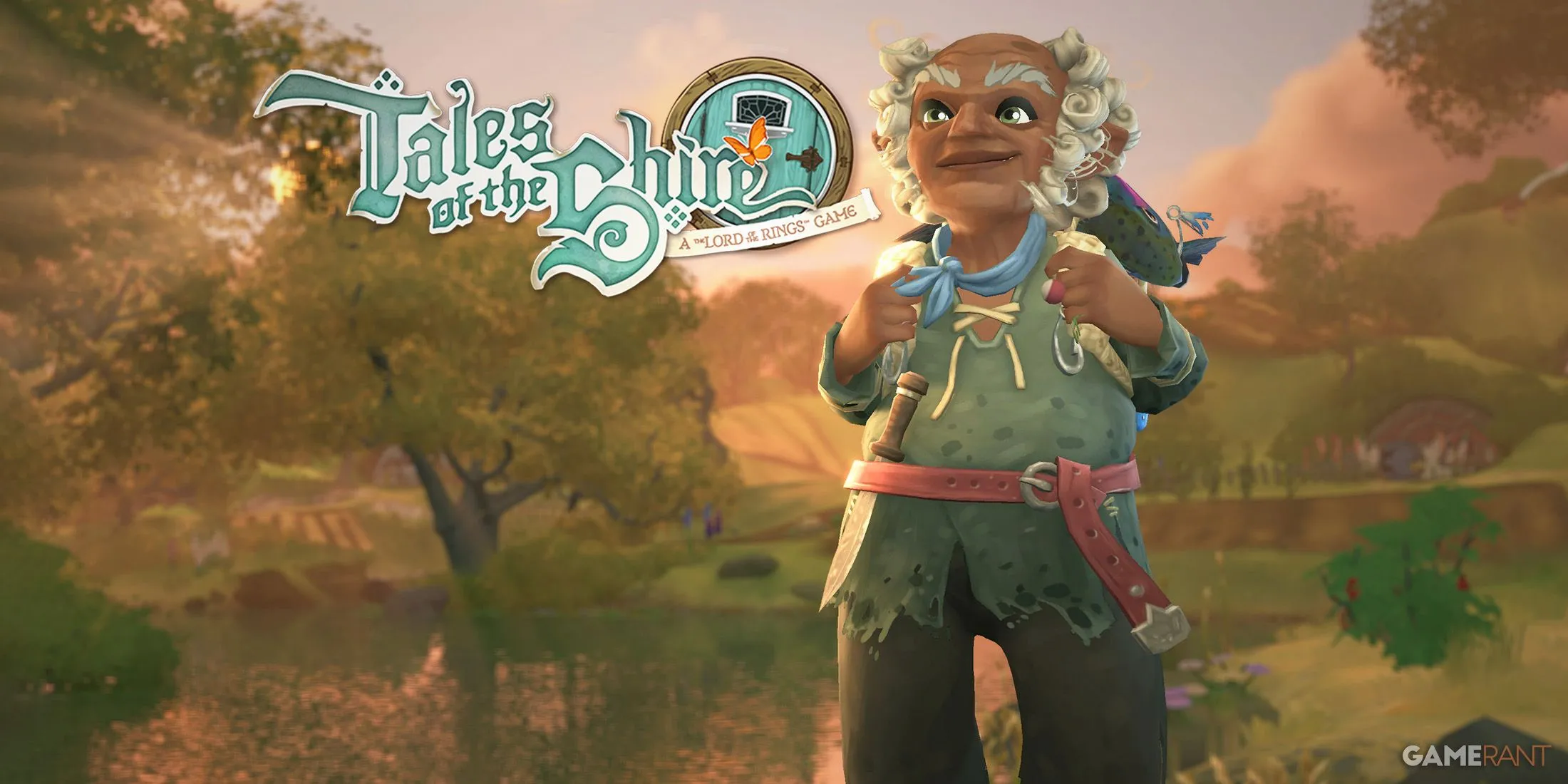 Old Noakes đang câu cá trong không gian xanh mát của Tales of the Shire, thể hiện cuộc sống an yên tại Hobbiton.