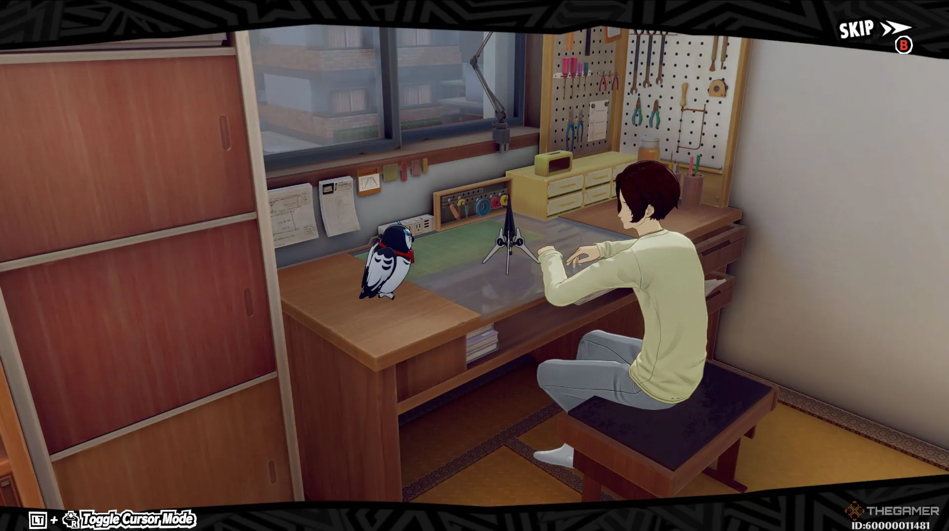 Persona 5 The Phantom X: Wonder và Lufel ngồi làm việc tại bàn, thể hiện hoạt động đời sống trong game.