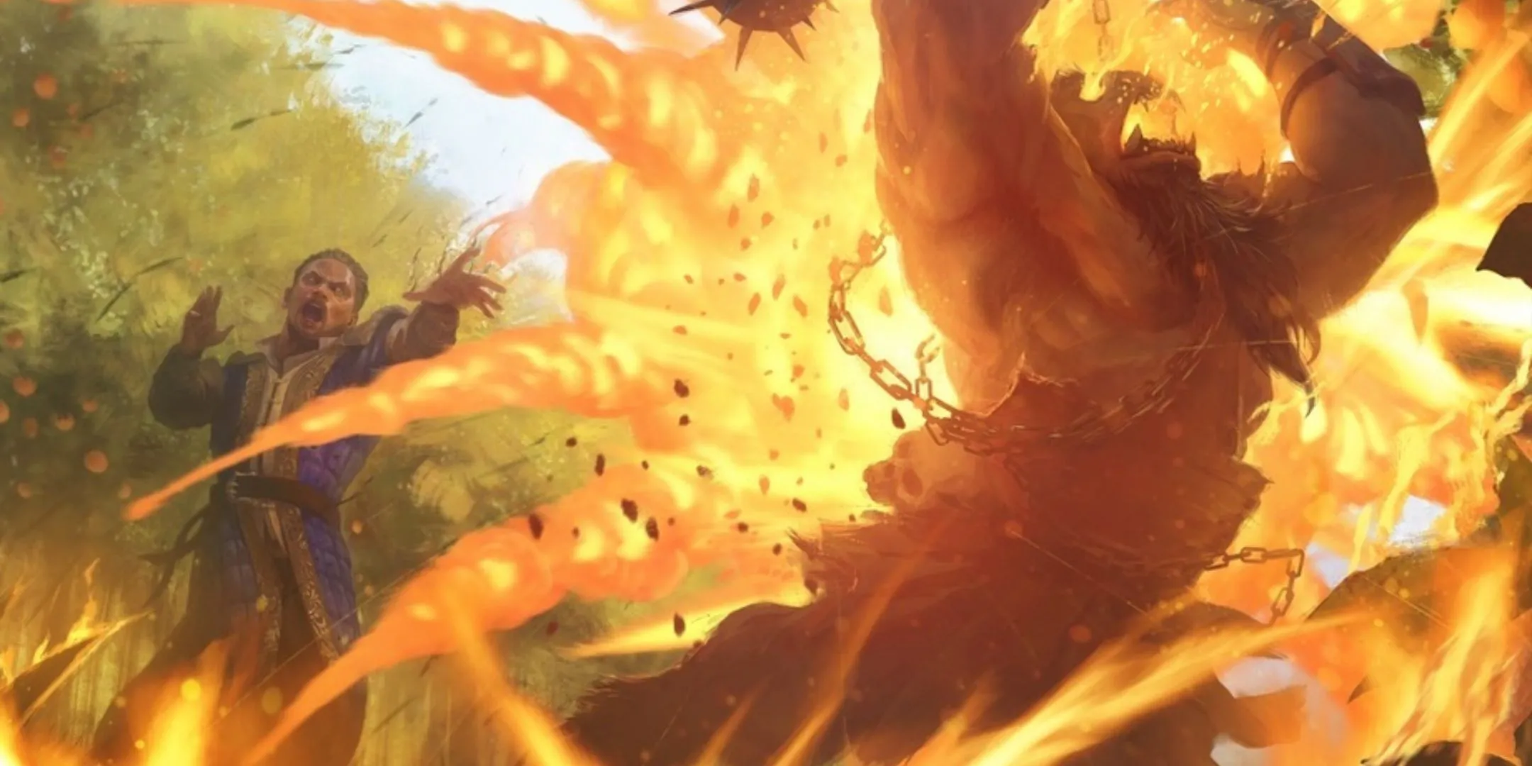 Pháp sư Bạch Dương thi triển phép thuật Fireball mạnh mẽ, tiêu diệt quái vật Bugbear.