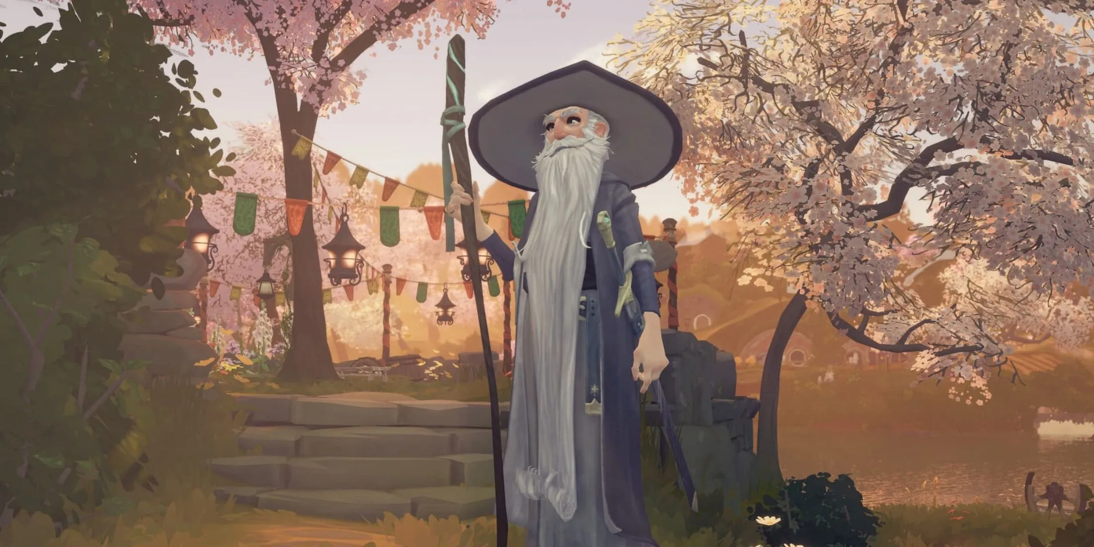 Phù thủy Gandalf ghé thăm một căn nhà Hobbit ấm cúng trong Tales of the Shire.
