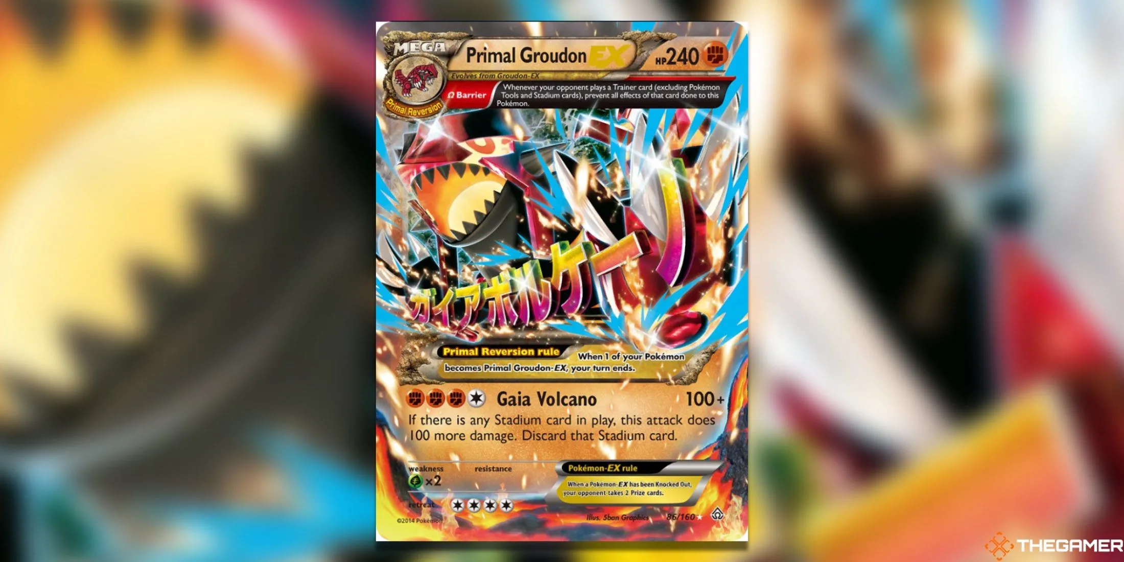Primal Groudon EX Omega Jumbo Card 86/160 từ Pokemon TCG Primal Clash
