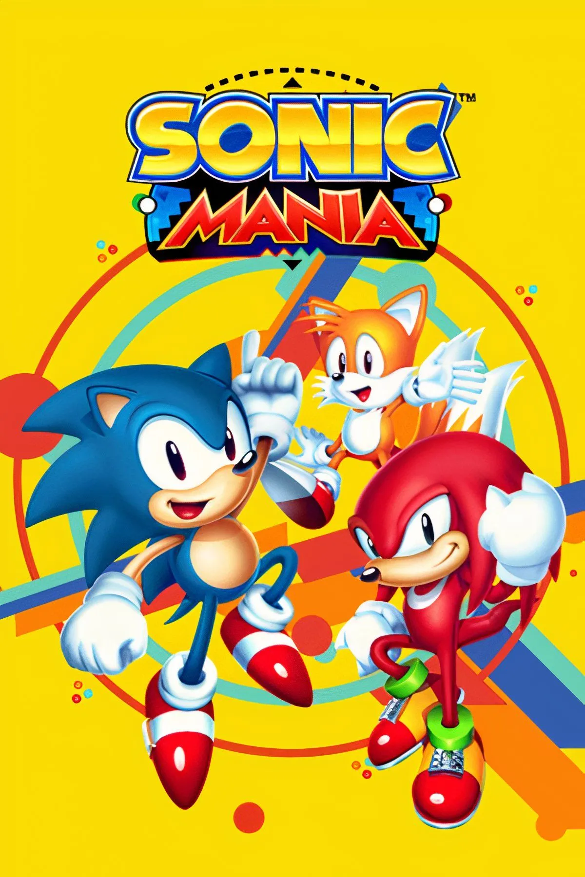 Sonic Mania với Sonic đang lao vút qua một màn chơi đầy màu sắc, tái hiện hoàn hảo phong cách 2D cổ điển