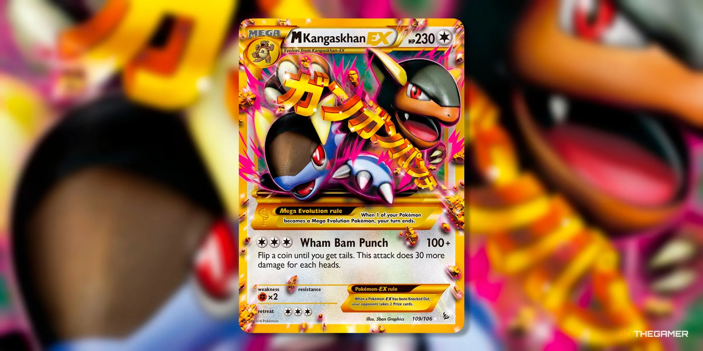 Thẻ bài M Kangaskhan EX Secret Rare (109) từ set Flashfire kỷ nguyên XY của Pokemon TCG.