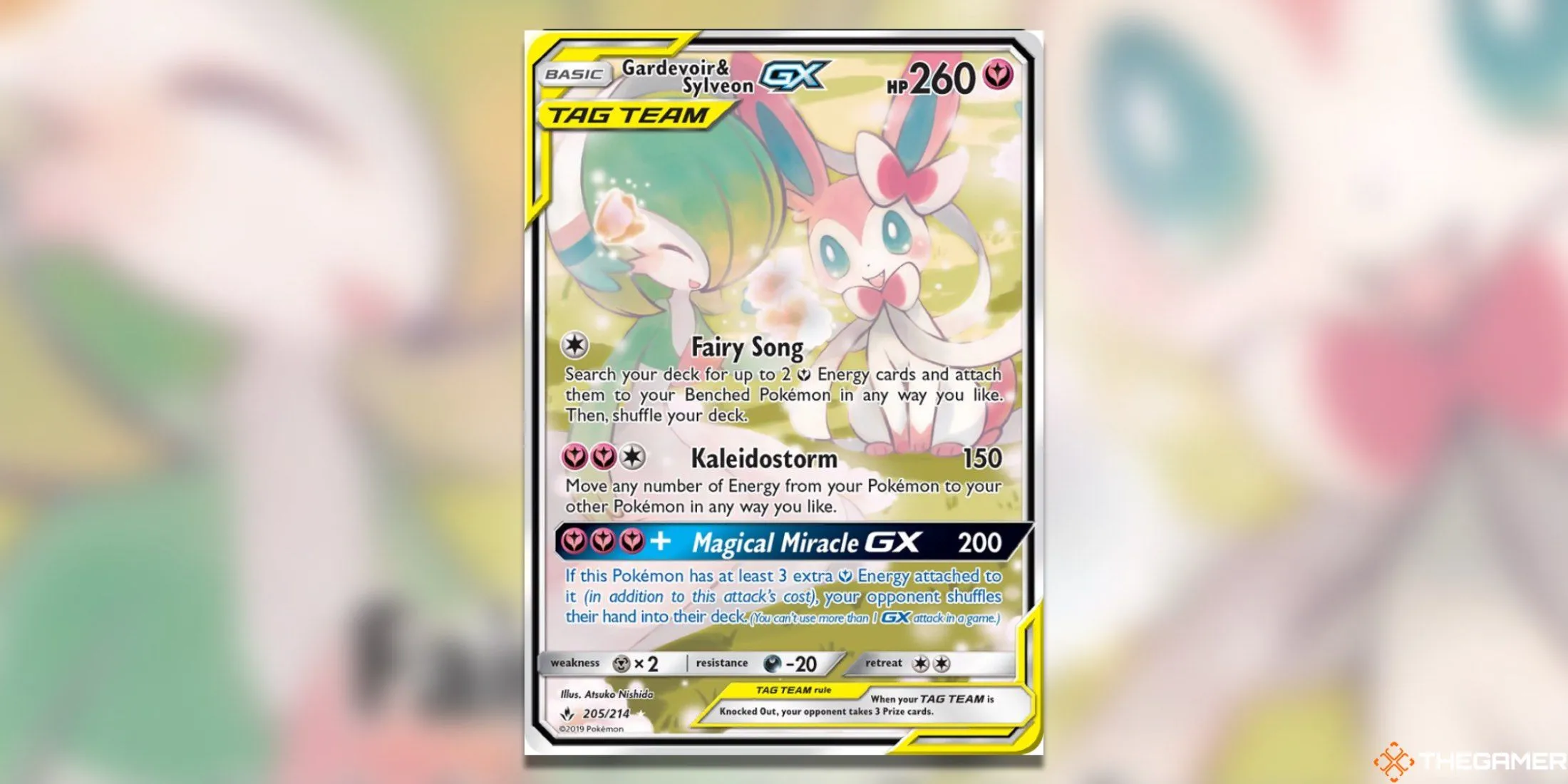 Thẻ bài Pokemon TCG Gardevoir &amp; Sylveon GX Alternate Full Art từ set Unbroken Bonds