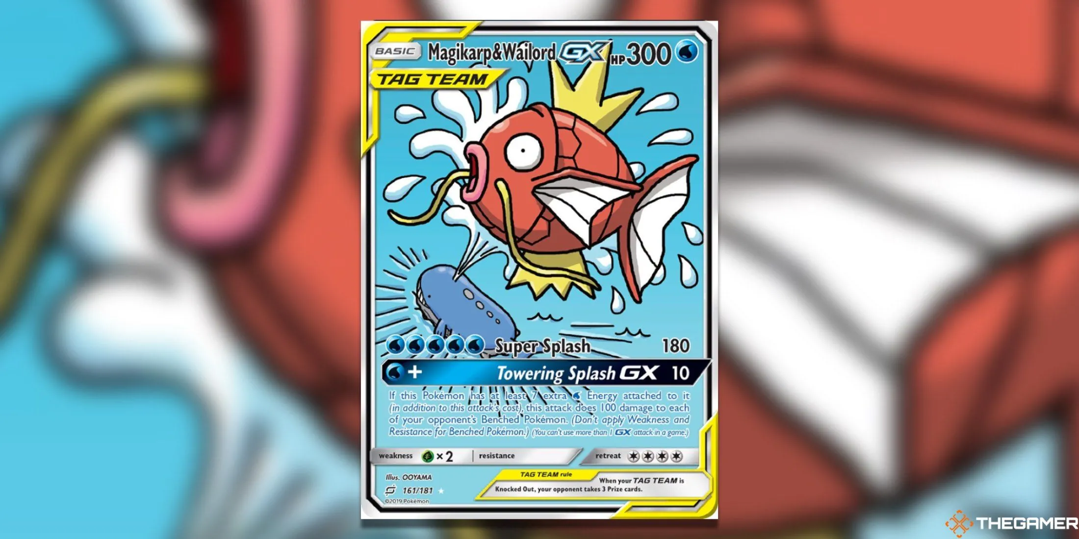 Thẻ bài Pokemon TCG Magikarp &amp; Wailord GX Alternate Full Art từ set Team Up