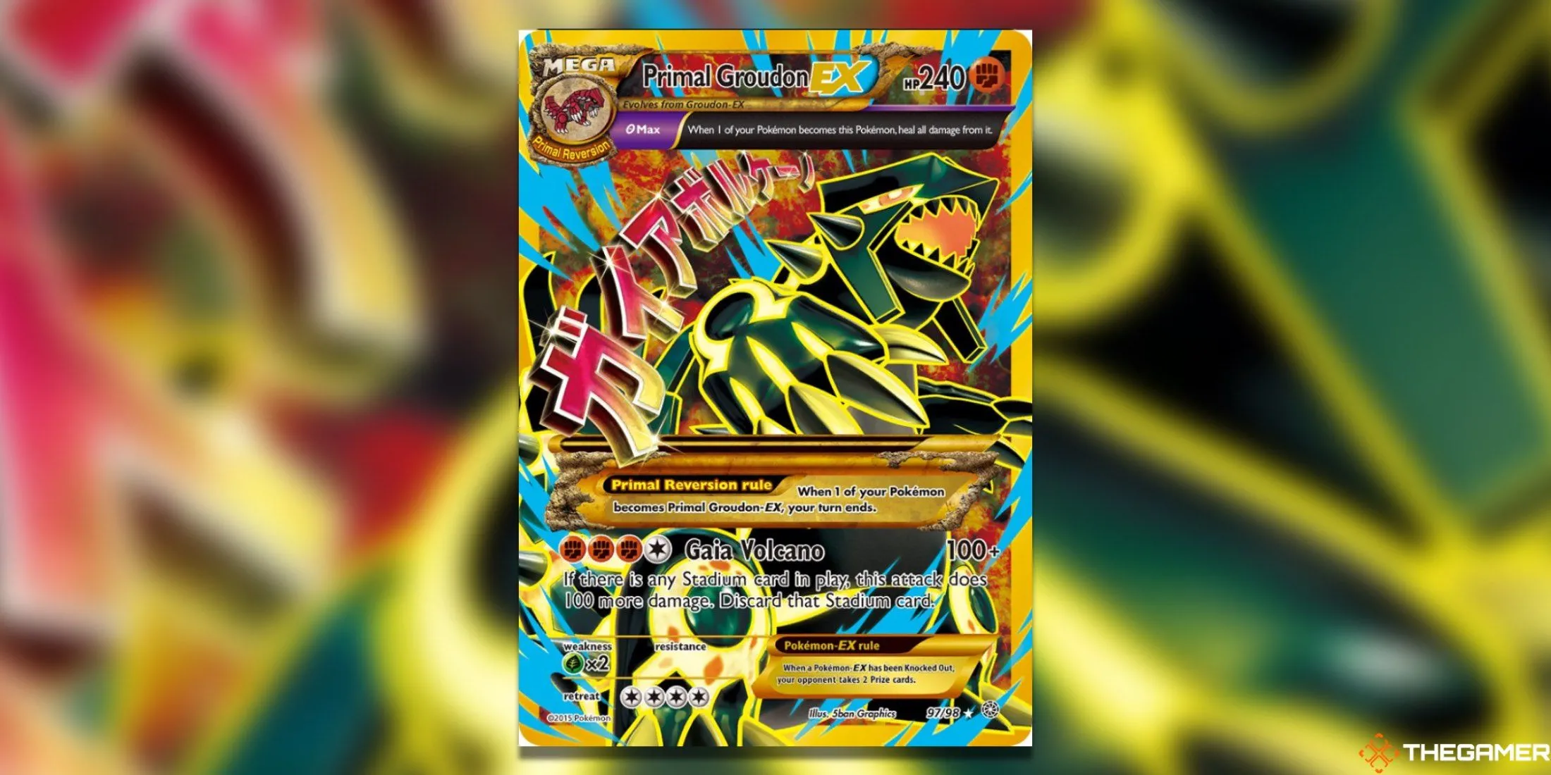 Thẻ bài Primal Groudon EX 97/98 Jumbo Promo Pokemon TCG Ancient Origins