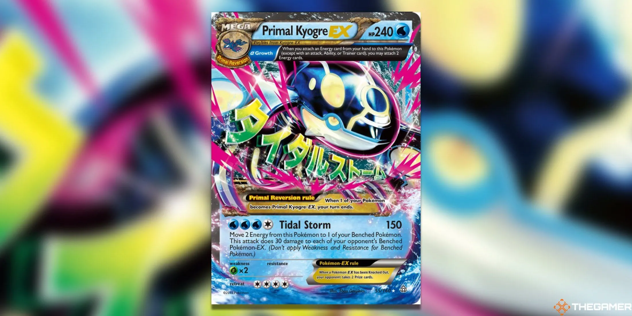Thẻ bài Primal Kyogre EX Alpha Ultra Rare từ bộ Primal Clash Pokemon TCG mang sức mạnh đại dương
