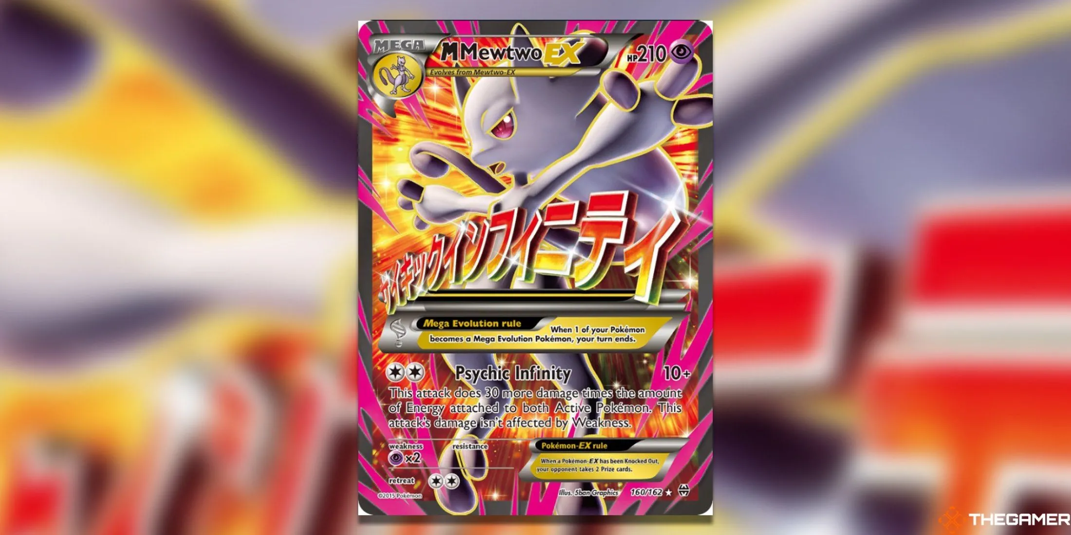 Thẻ Mega Mewtwo EX rực rỡ trong bộ bài Pokémon TCG BREAKthrough, biểu tượng của sức mạnh huyền thoại.