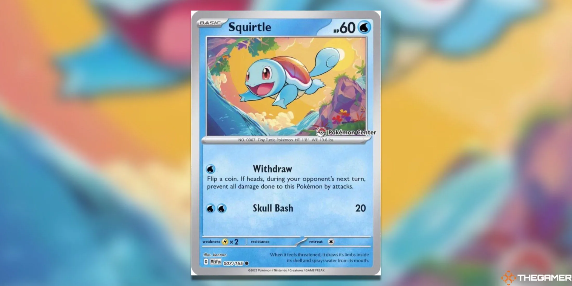 Thẻ promo Squirtle độc quyền Pokemon Center TCG, một trong những thẻ tặng giá trị.