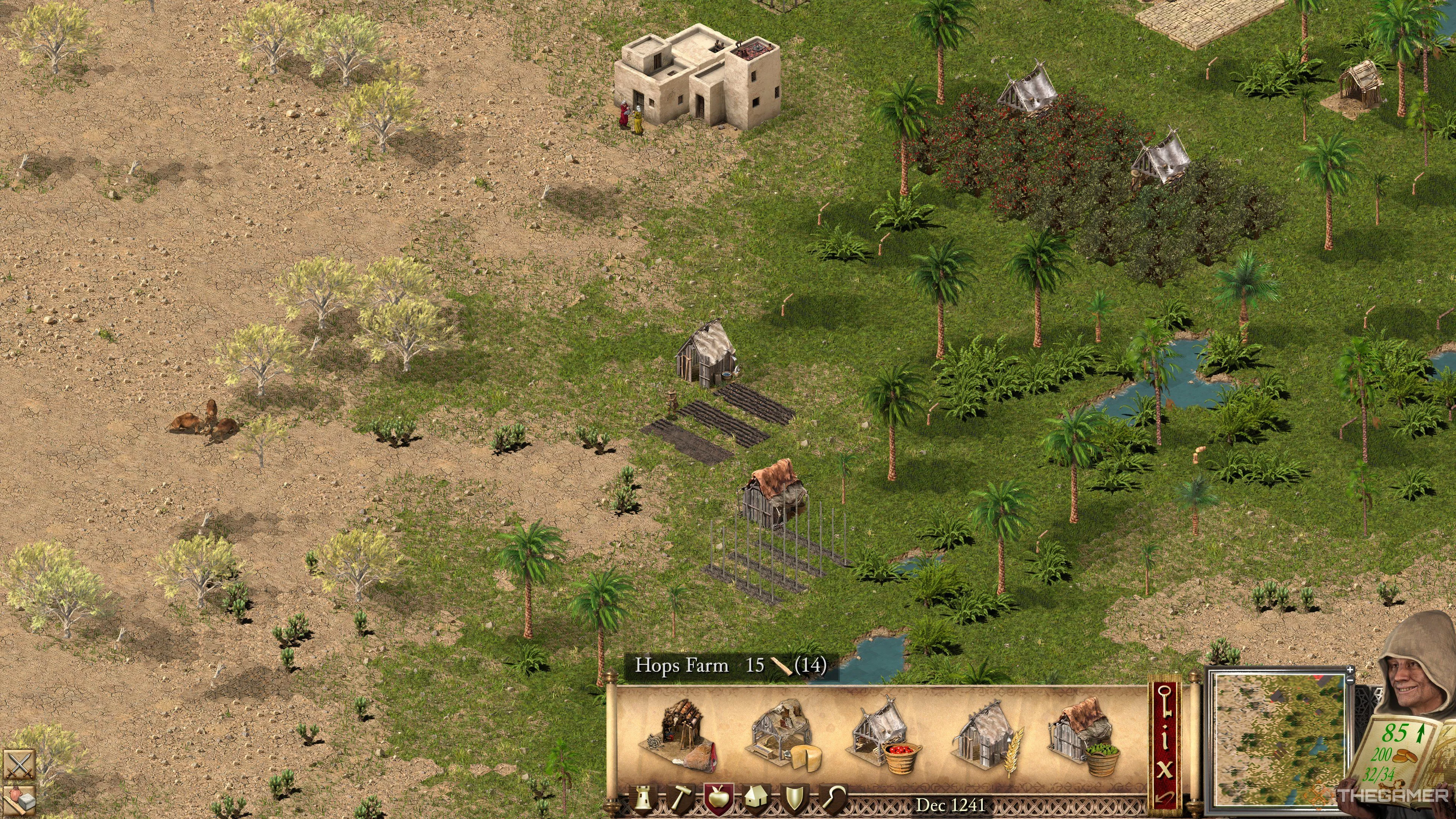 Trang trại hoa bia (Hops Farm) trong Stronghold Crusader Definitive Edition.