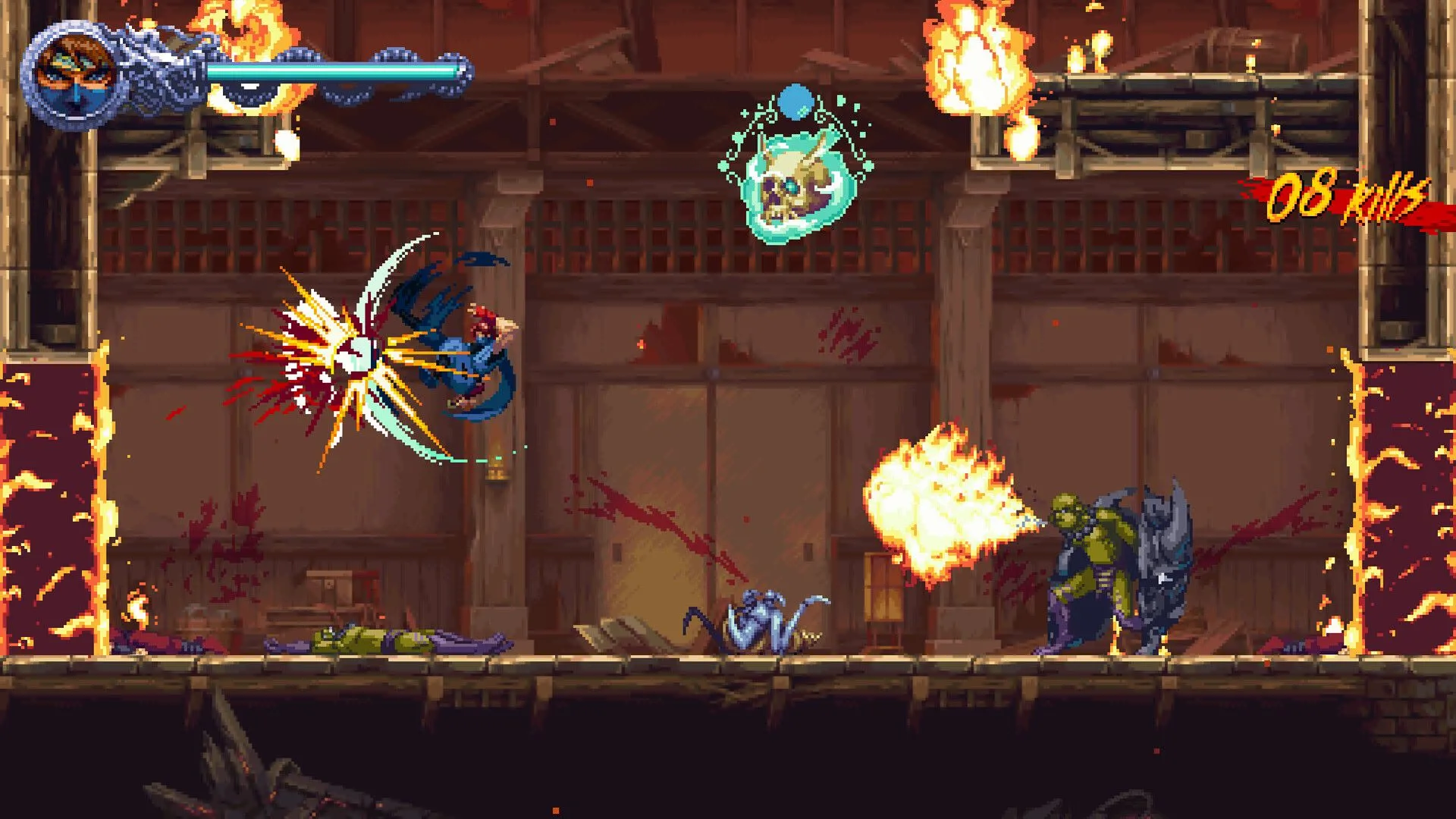 Tư thế chiến đấu của nhân vật trong Ninja Gaiden Ragebound, sẵn sàng đối mặt với thử thách.