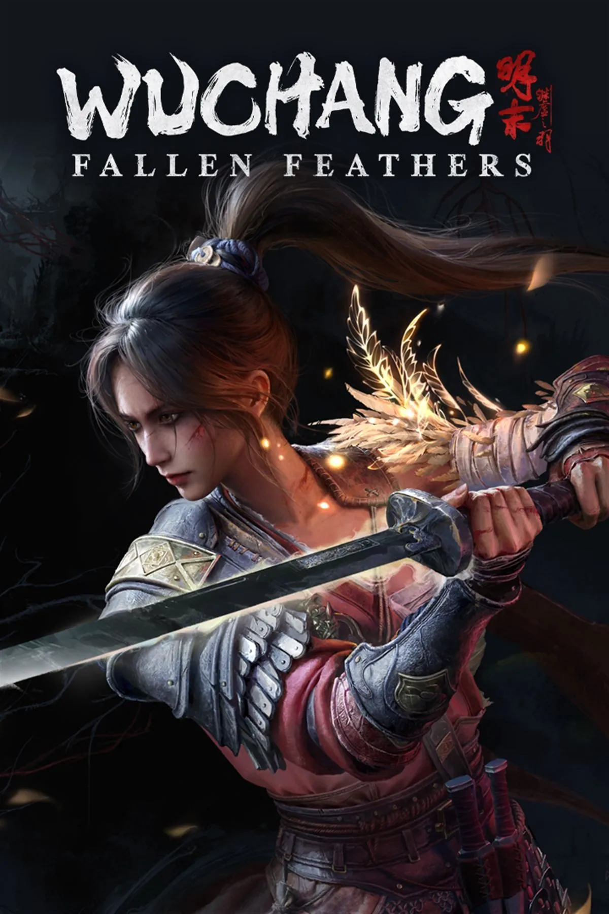 Wuchang Fallen Feathers hình ảnh giới thiệu với logo game và nhân vật chính