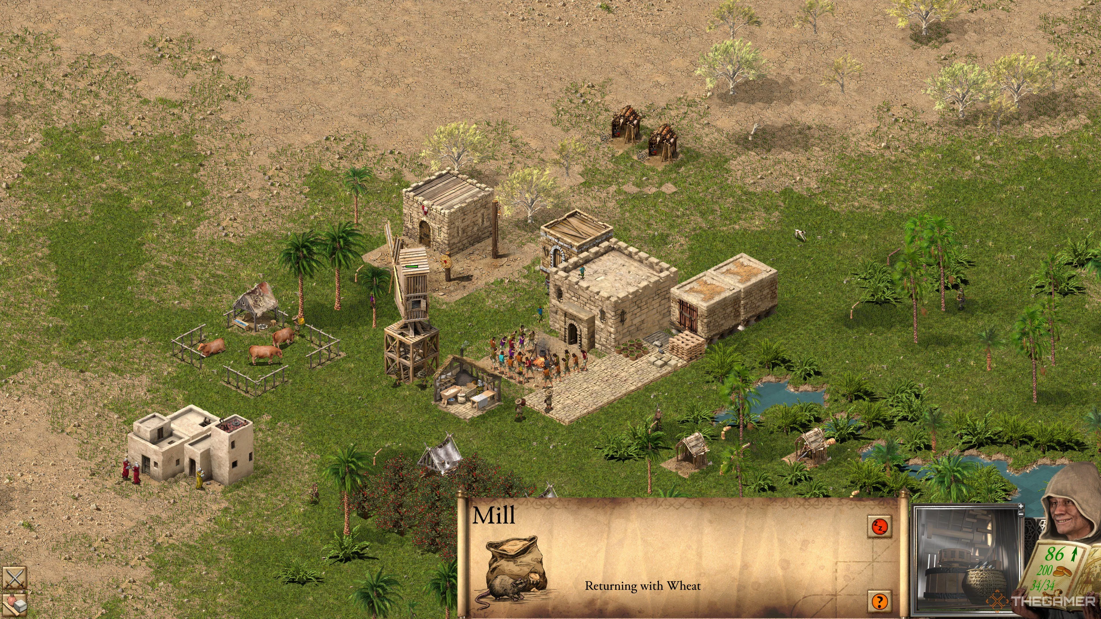 Xưởng xay bột (Mill) quan trọng trong chuỗi sản xuất bánh mì Stronghold Crusader Definitive Edition.