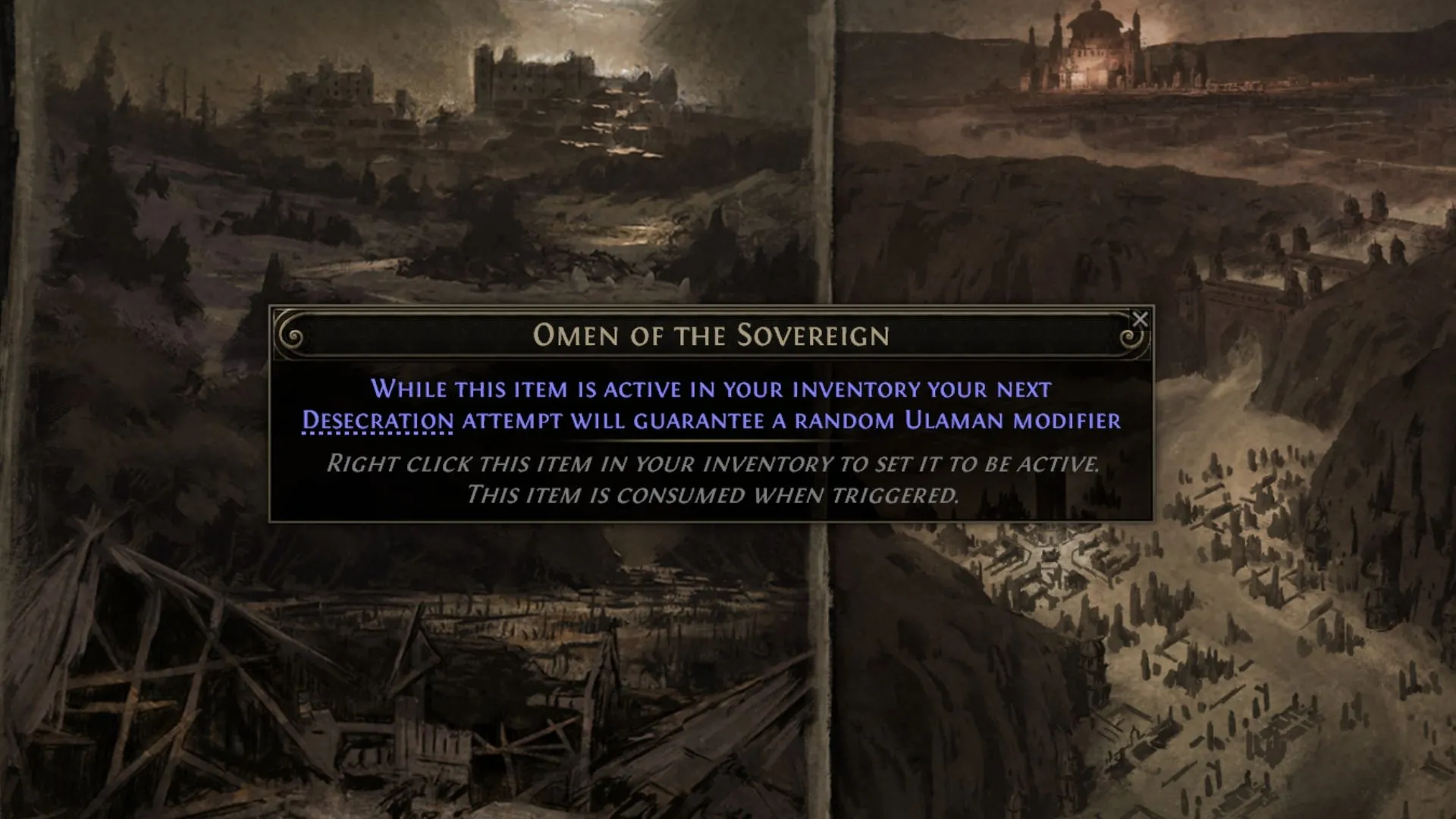 Bảng chi tiết các modifier thuộc nhóm Ulaman được kích hoạt bởi Omen of the Sovereign trong Path of Exile 2