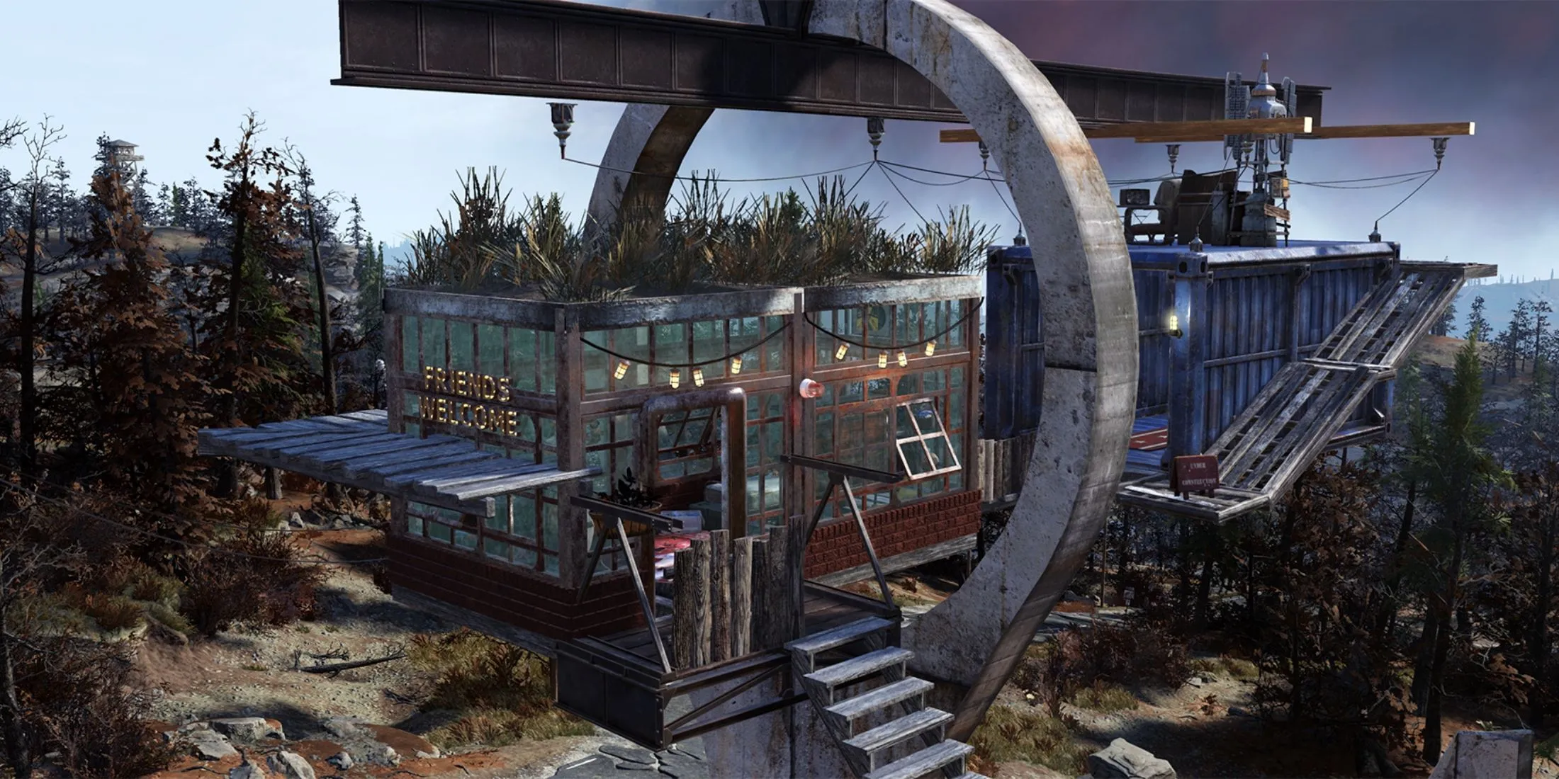 Căn cứ C.A.M.P. nhiều tầng ấn tượng của người chơi Fallout 76 sau bản cập nhật C.A.M.P.