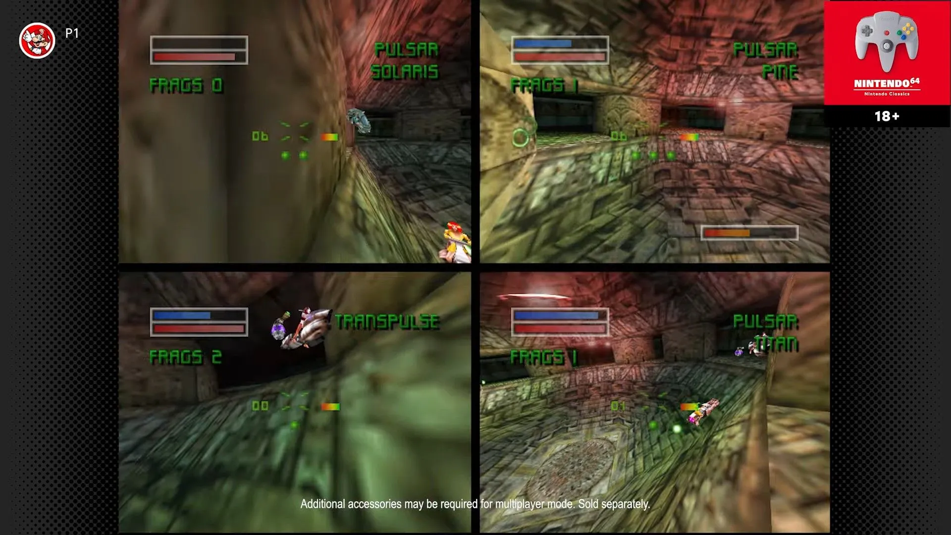 Giao diện game Forsaken 64 trên Nintendo Switch Online N64 Mature 17+ app
