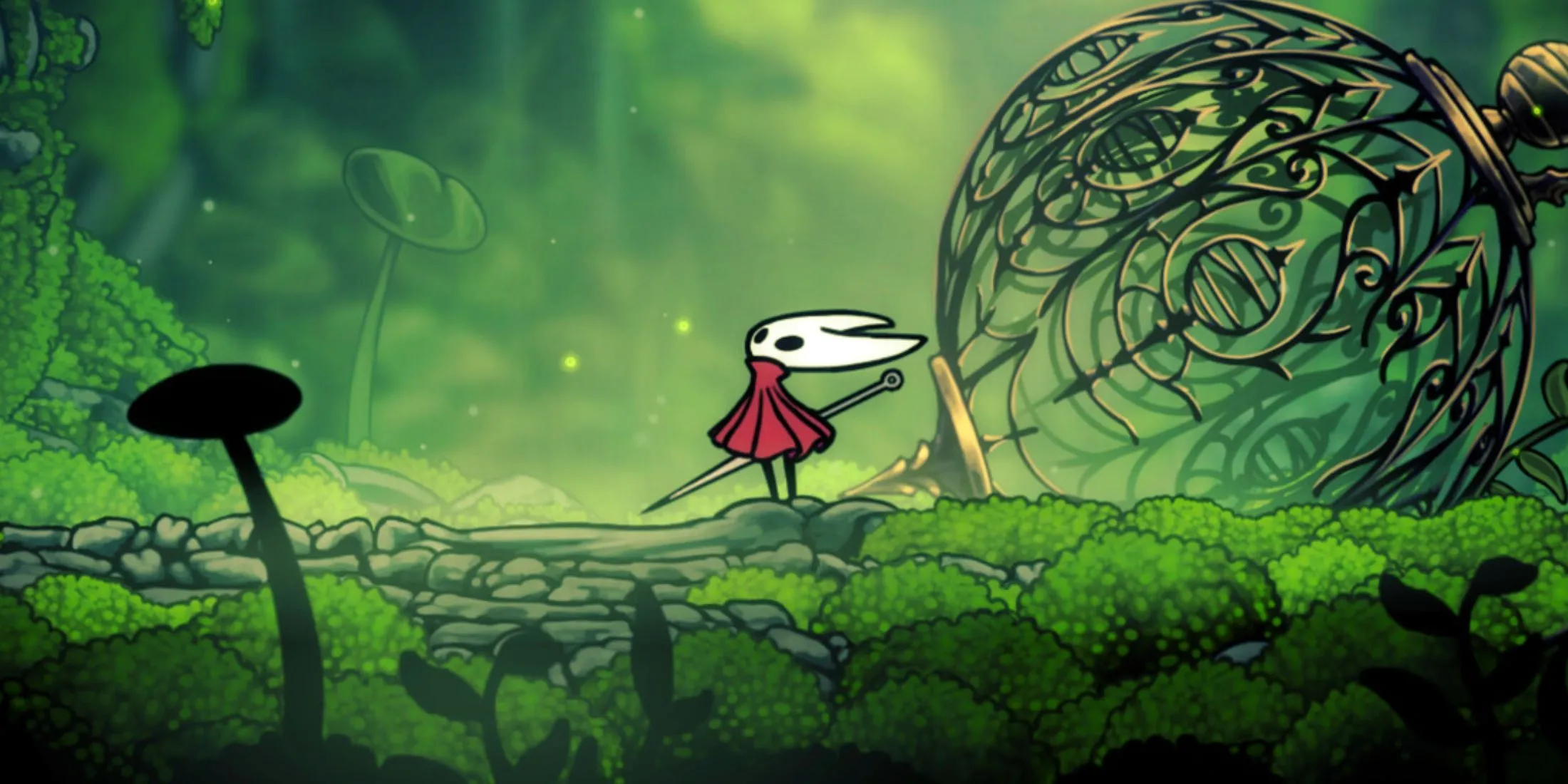 Hornet, nhân vật chính của Hollow Knight Silksong, ngẩng mặt hướng về phía trước, biểu tượng cho hành trình phiêu lưu sắp tới trên Nintendo Switch 2.