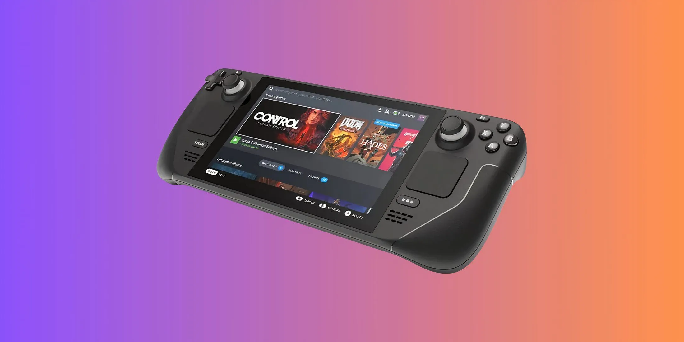 Máy chơi game Steam Deck OLED với màn hình rực rỡ và khe cắm thẻ MicroSD
