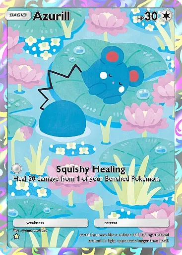 Một phiên bản khác của thẻ Azurill trong gói Secluded Springs, Pokemon TCG Pocket.
