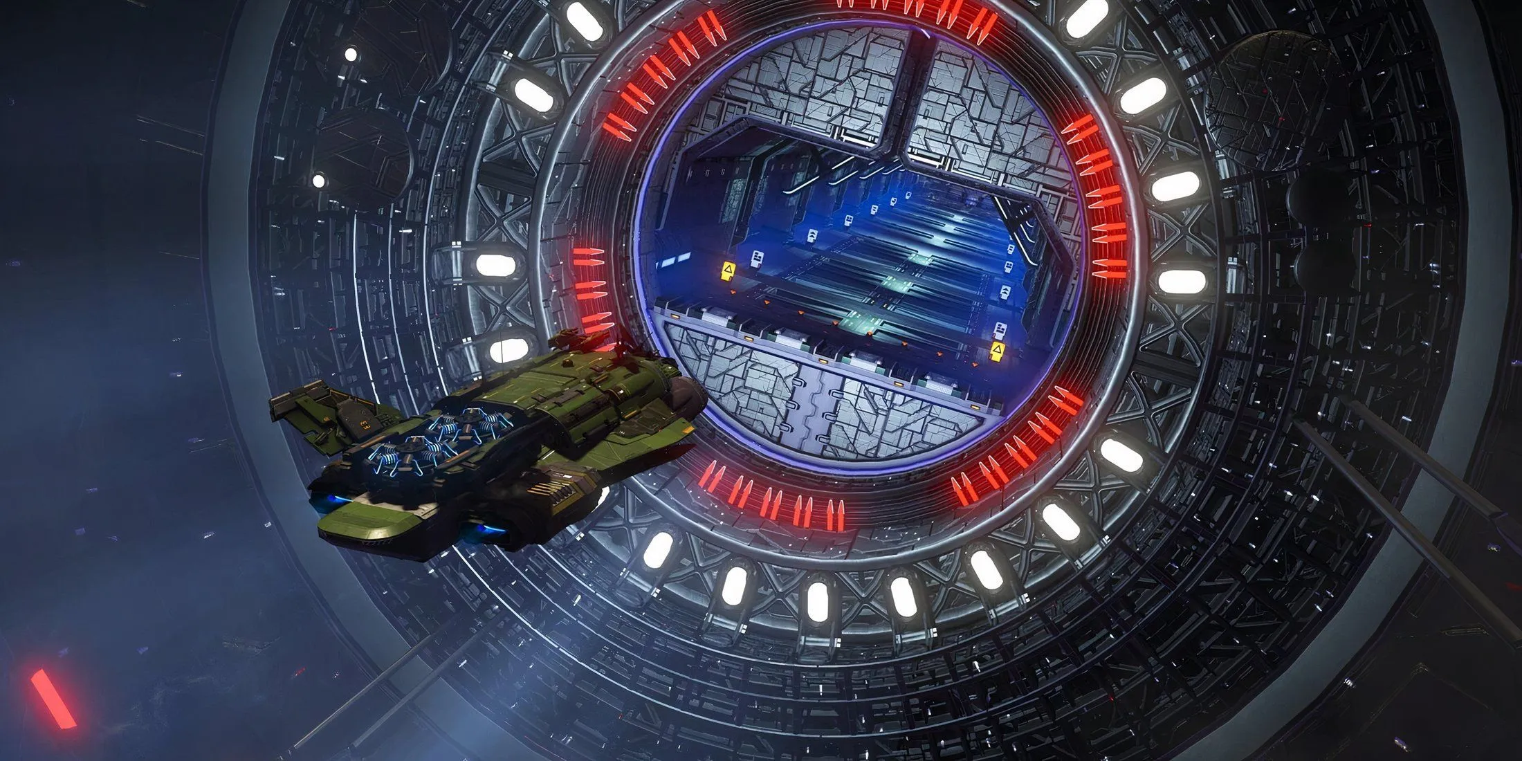 Phi thuyền Corvette mới trong No Man's Sky Voyagers Update, đang bay khám phá vũ trụ
