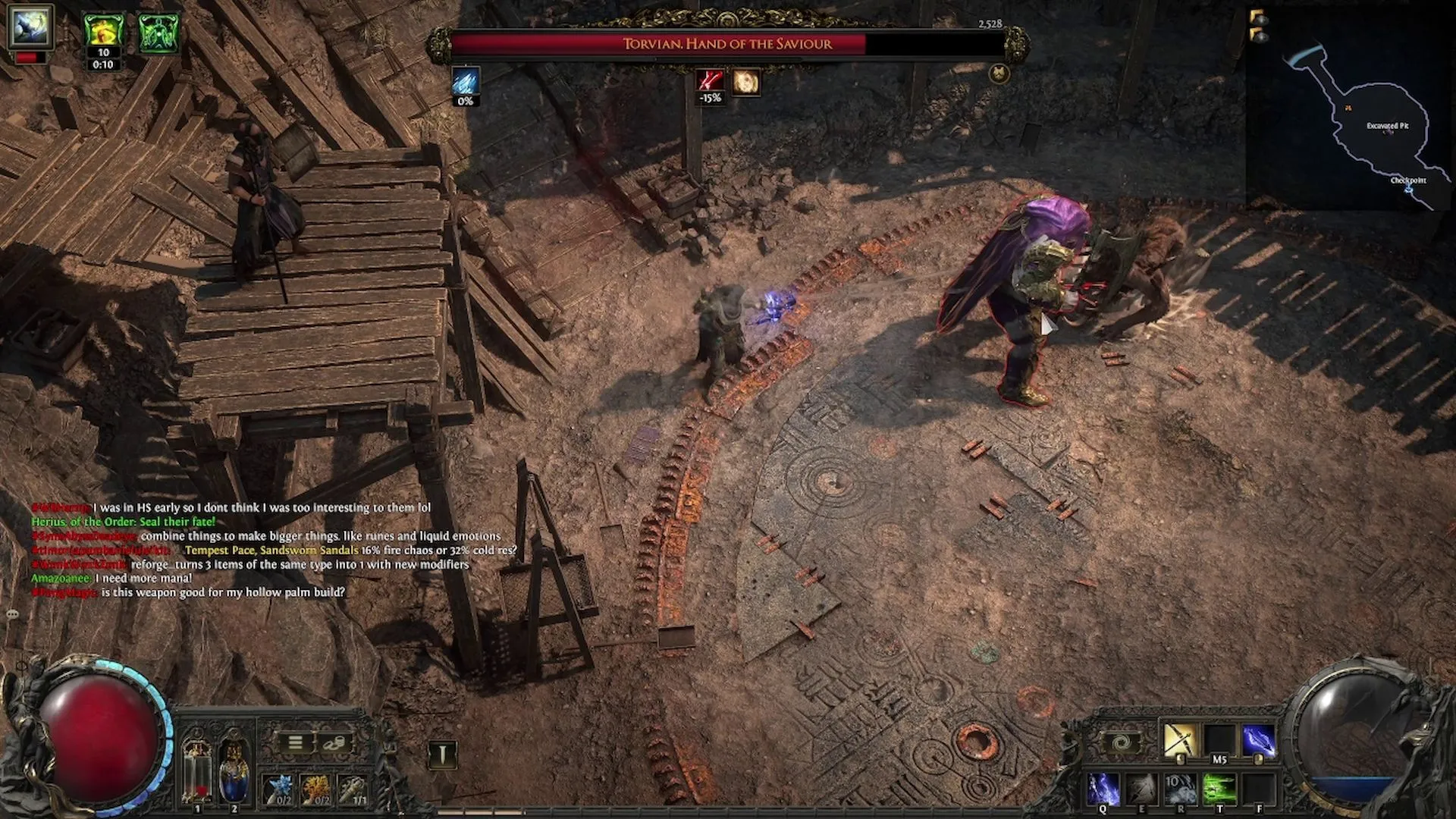 Thủ lĩnh Torvian, Bàn Tay Cứu Rỗi, một trong những thử thách đáng gờm nhất ở Act 4 Path of Exile 2.